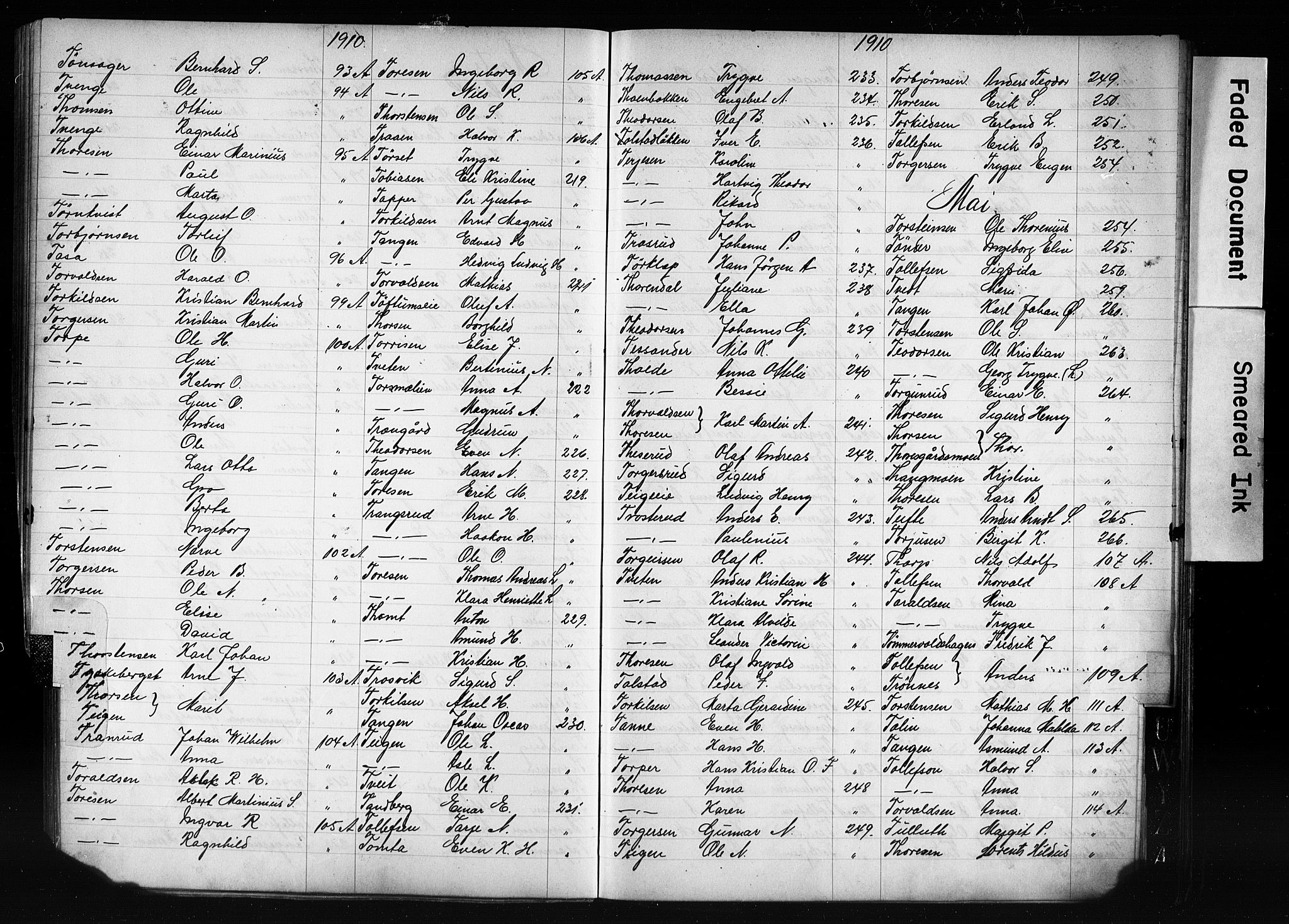 Oslo politidistrikt, AV/SAO-A-10085/E/Ee/Eefa/L0011: Register til emigrantprotokollene, 1910-1914