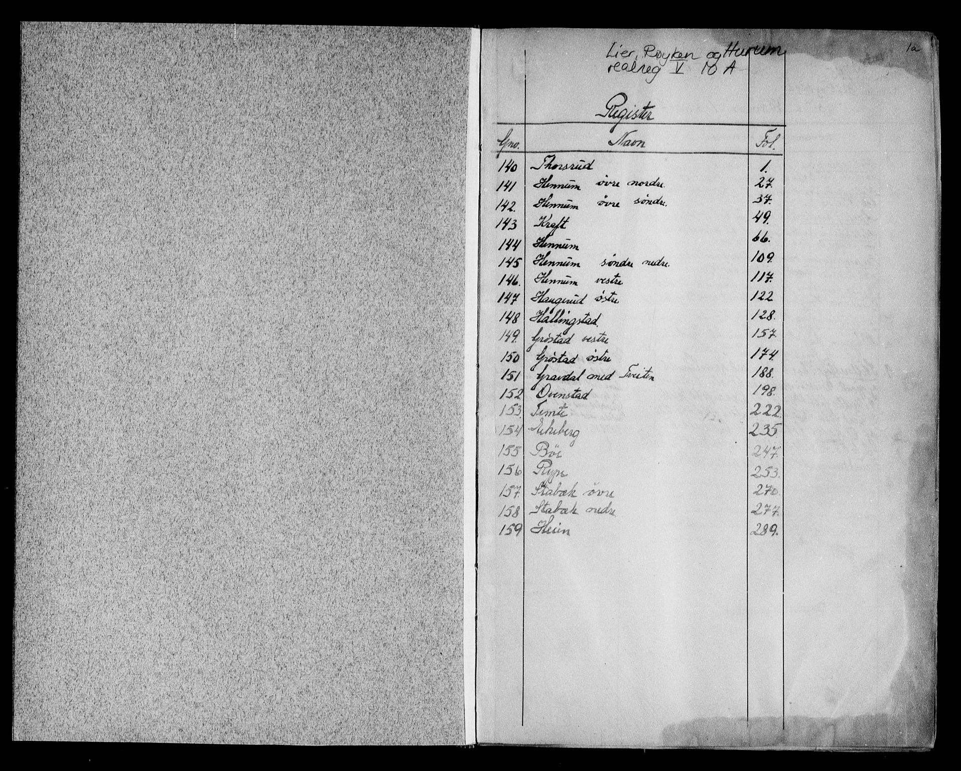 Lier, Røyken og Hurum sorenskriveri, SAKO/A-89/G/Gb/Gbe/L0010a: Panteregister nr. V 10a