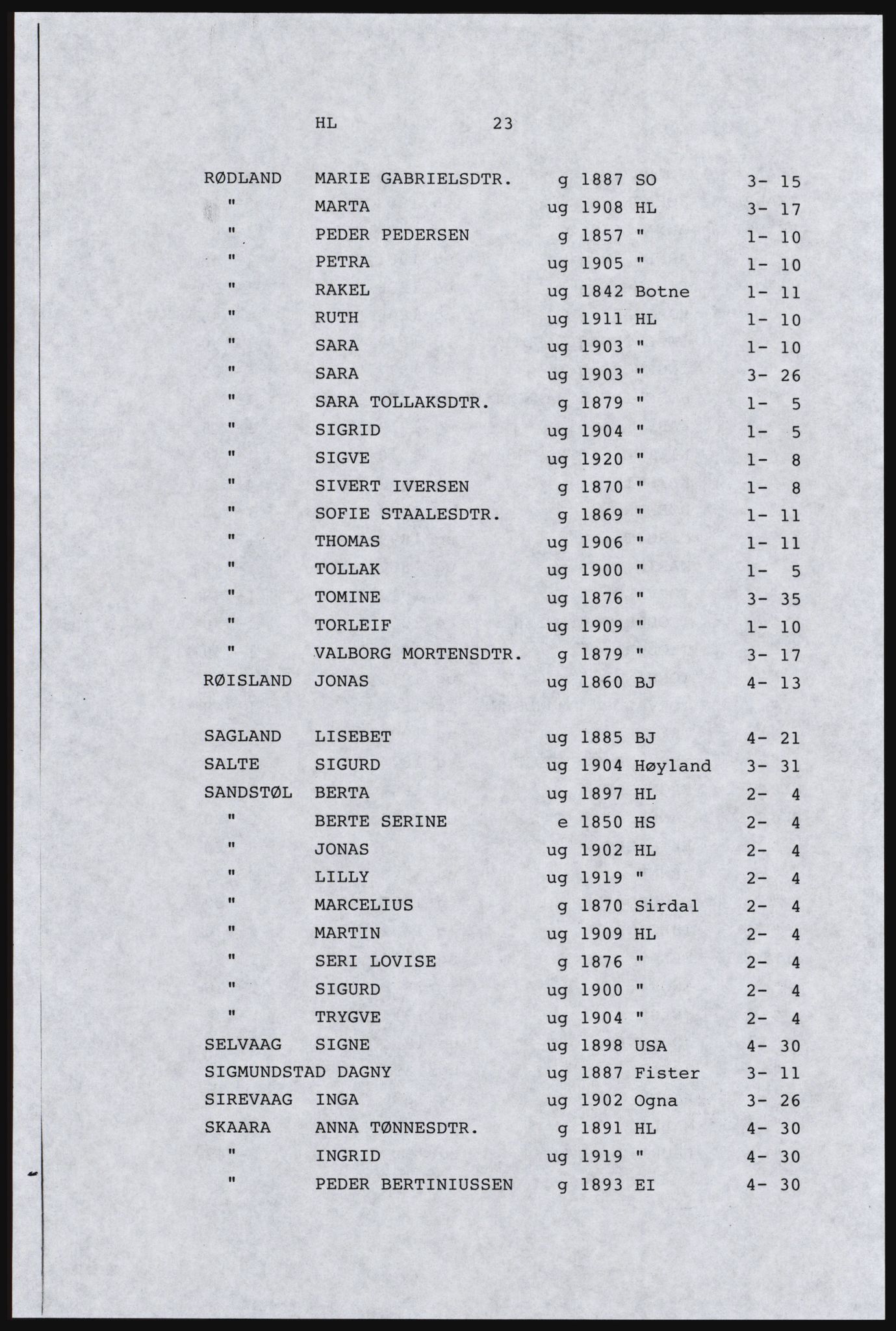 SAST, Avskrift av folketellingen 1920 for Dalane, 1920, s. 343