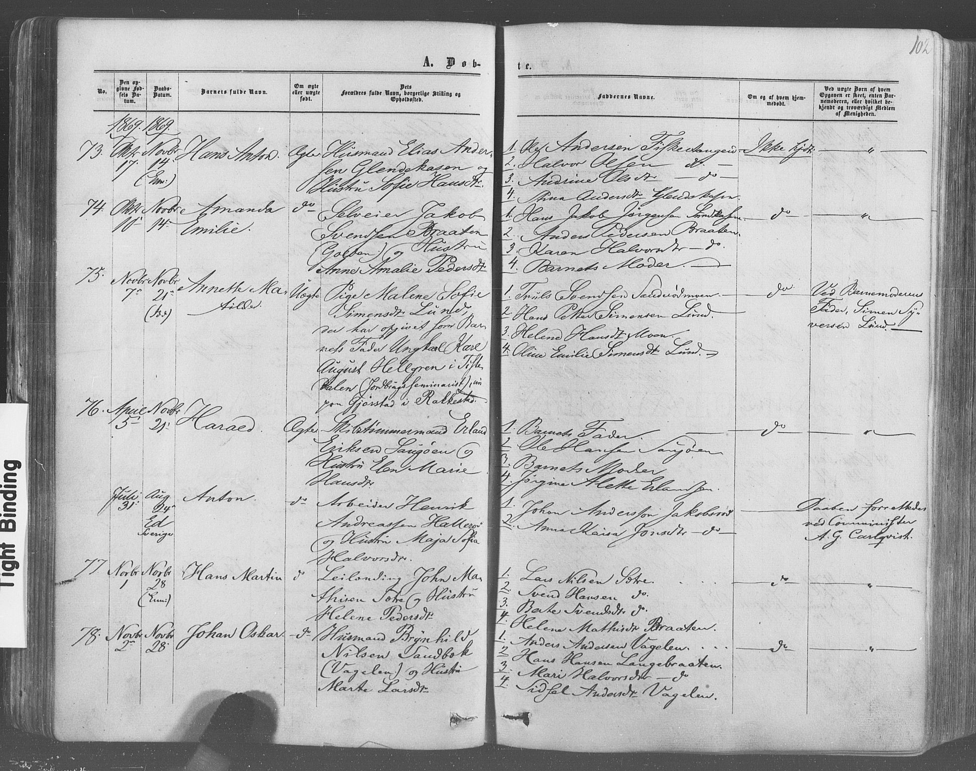 Idd prestekontor Kirkebøker, AV/SAO-A-10911/F/Fc/L0005: Ministerialbok nr. III 5, 1861-1877, s. 102