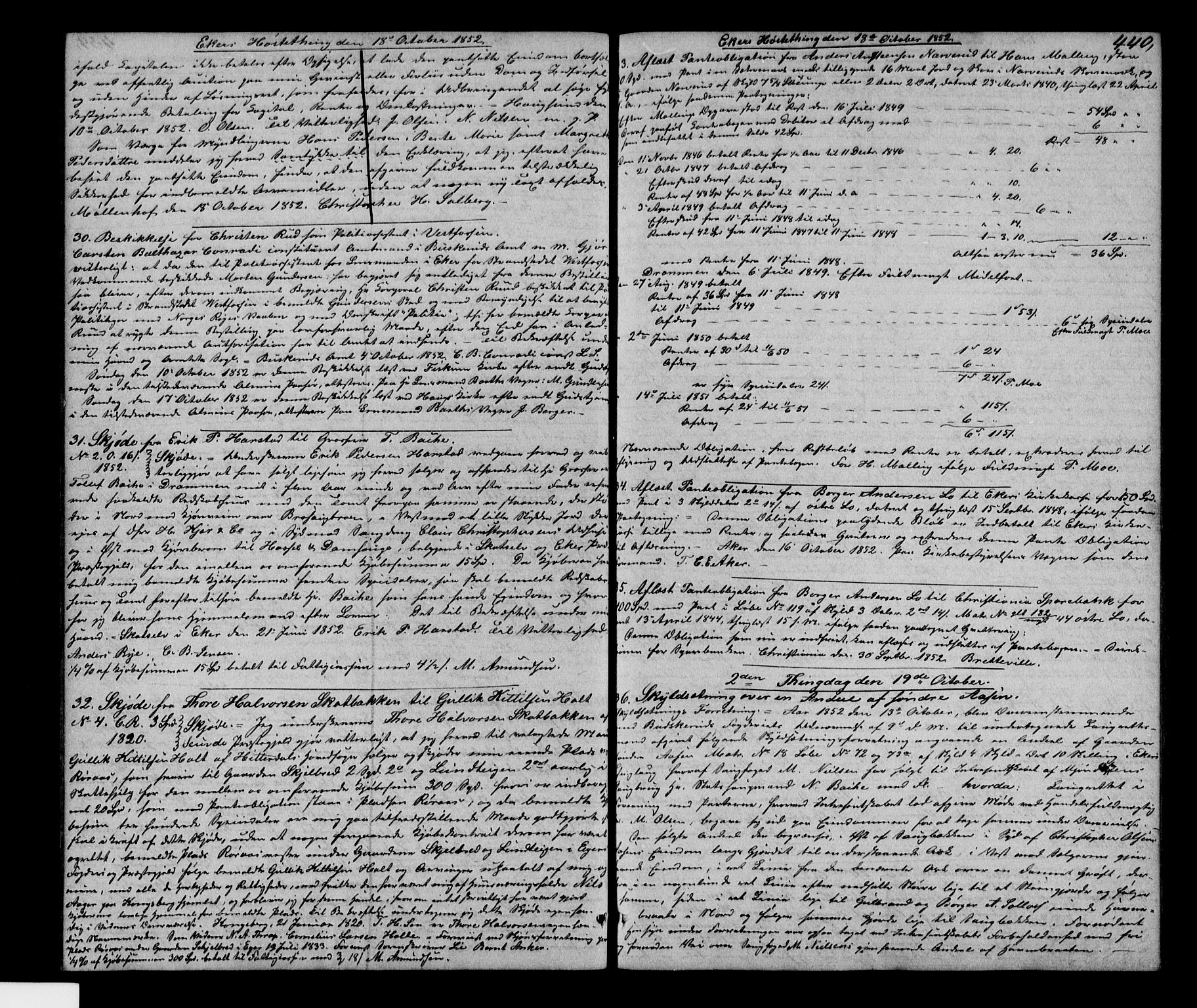 Eiker, Modum og Sigdal sorenskriveri, SAKO/A-123/G/Ga/Gaa/L0013b: Pantebok nr. I 13b, 1852-1854, s. 440