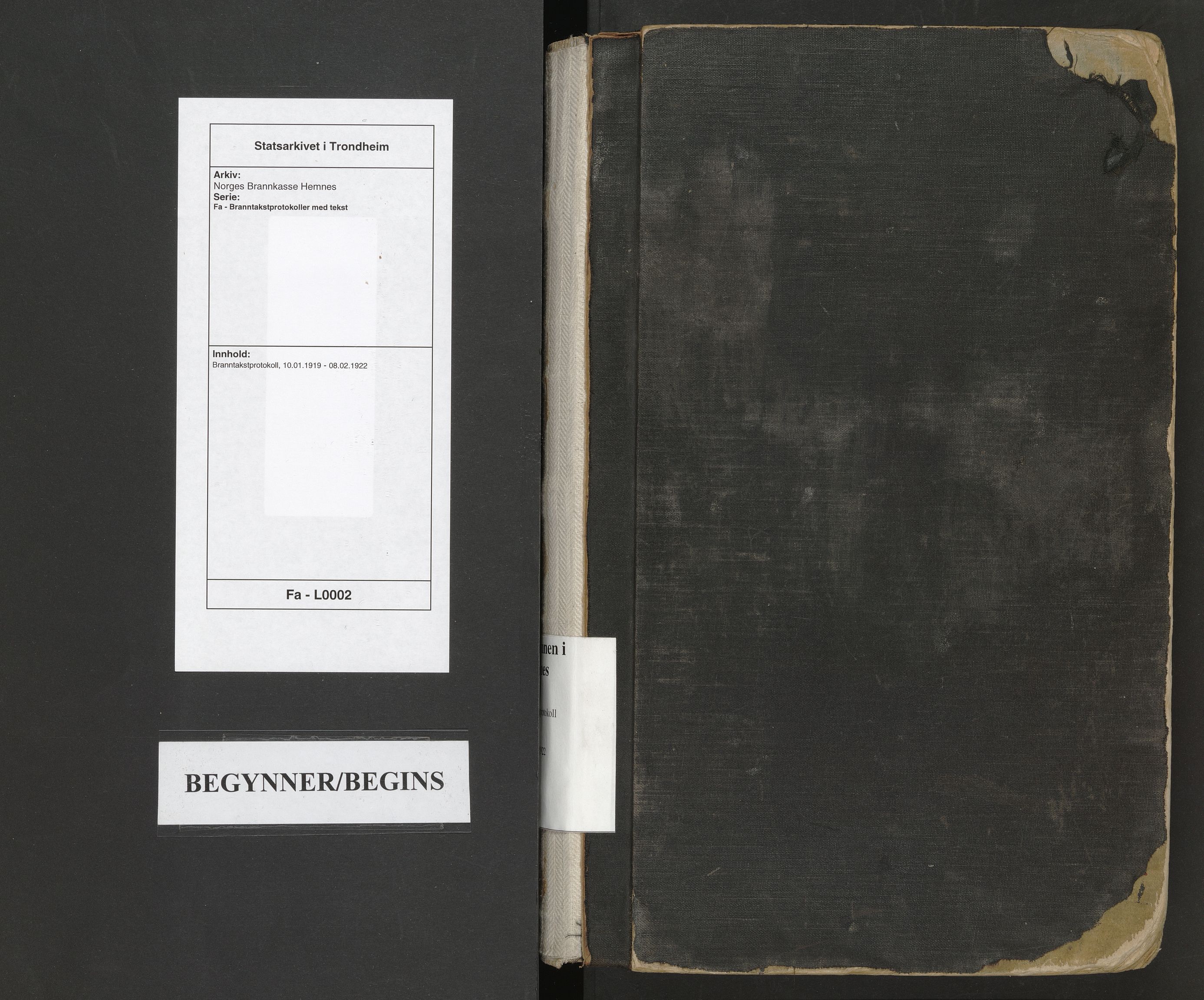 Norges Brannkasse Hemnes, SAT/A-5576/Fa/L0002: Branntakstprotokoll, 1919-1922