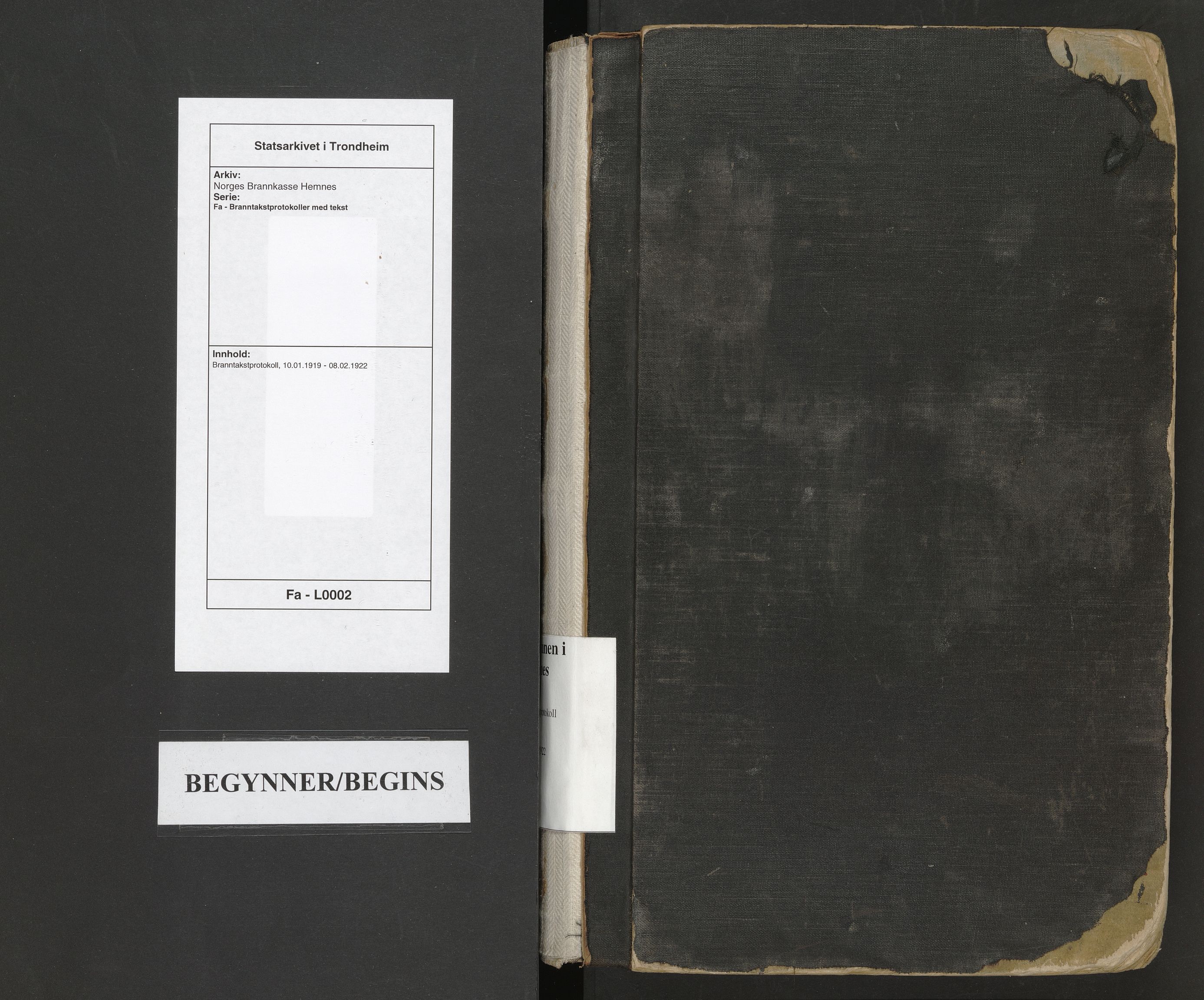 Norges Brannkasse Hemnes, AV/SAT-A-5576/Fa/L0002: Branntakstprotokoll, 1919-1922