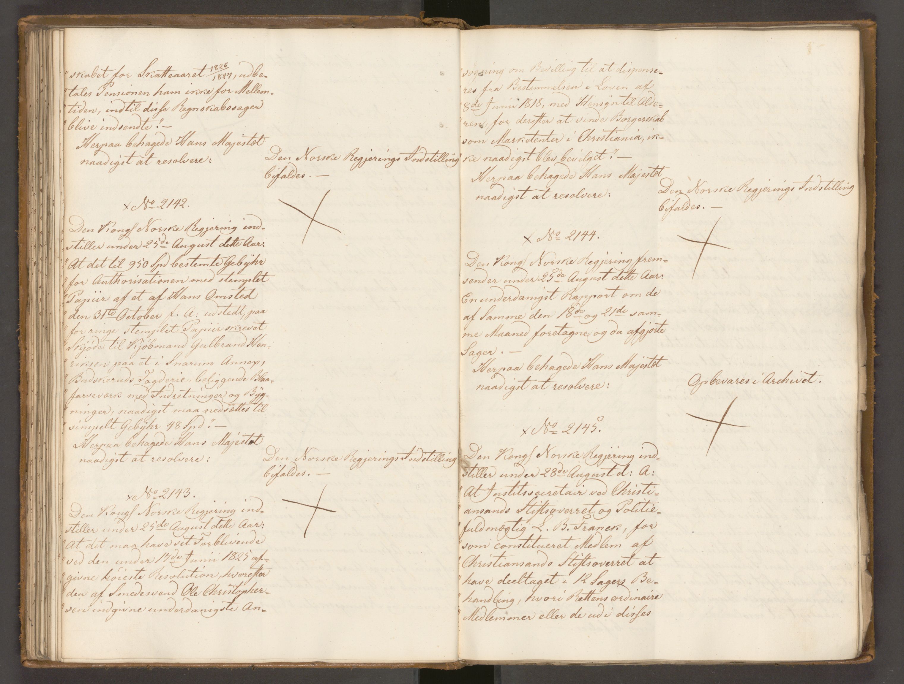 Statsrådssekretariatet, AV/RA-S-1001/A/Ab/L0029: Kgl. res. nr. 1921-2405 , 2. halvår, 1829