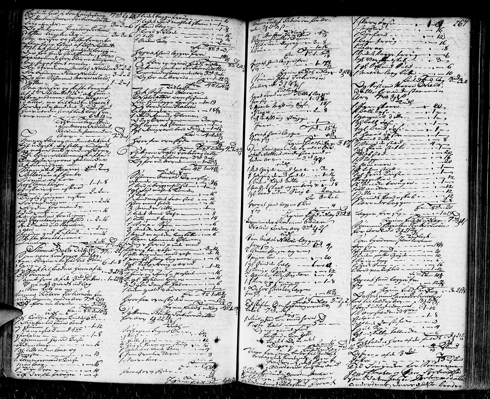 Nedenes sorenskriveri før 1824, SAK/1221-0007/H/Hc/L0033: Skifteprotokoll med register nr 22a, 1767-1772, s. 266b-267a
