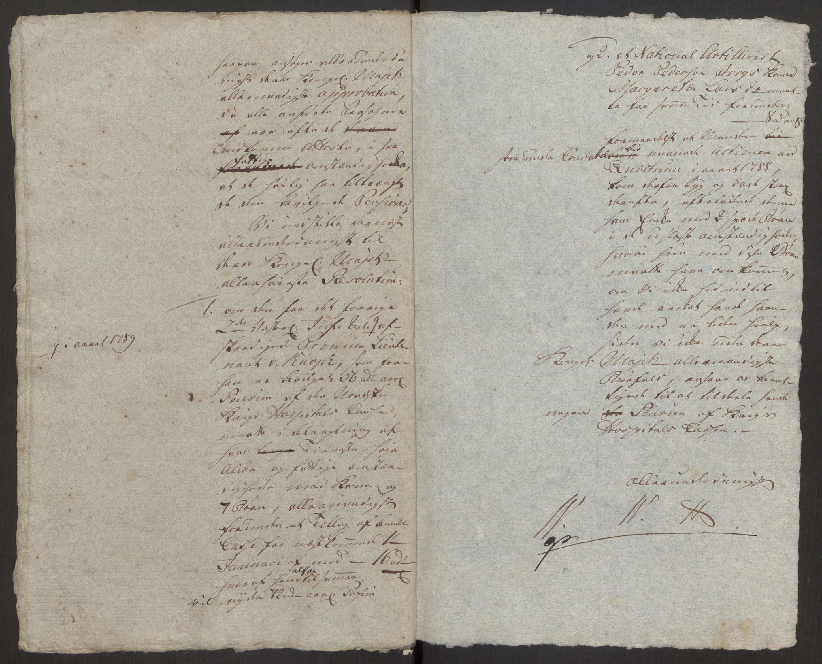 Forsvaret, Den norske kvesthuskasse/krigshospitalkasse, AV/RA-RAFA-1887/F/Fa/L0008: Konsepter, 1790-1793, s. 705