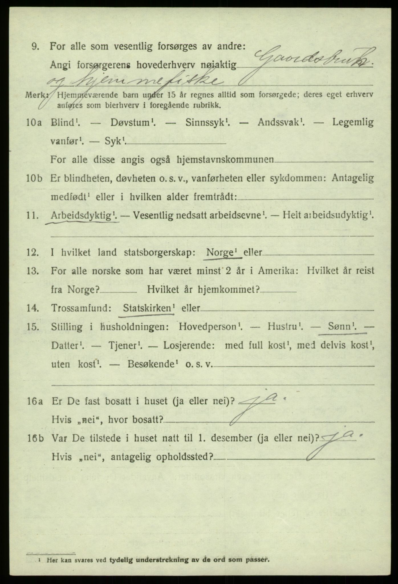 SAB, Folketelling 1920 for 1246 Fjell herred, 1920, s. 7409