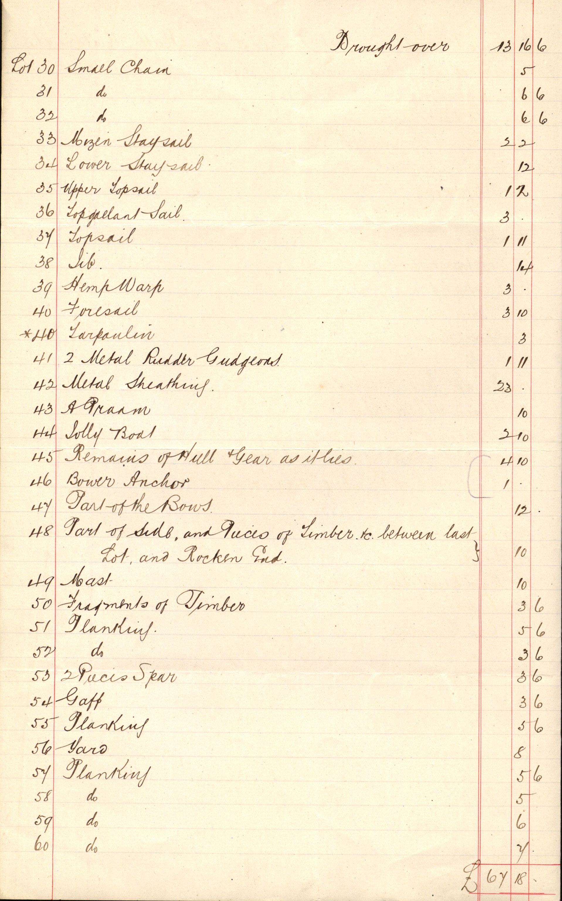 Pa 63 - Østlandske skibsassuranceforening, VEMU/A-1079/G/Ga/L0021/0005: Havaridokumenter / Haabet, Louise, Kvik, Libra, Kongsek, Ispilen, 1888, s. 49