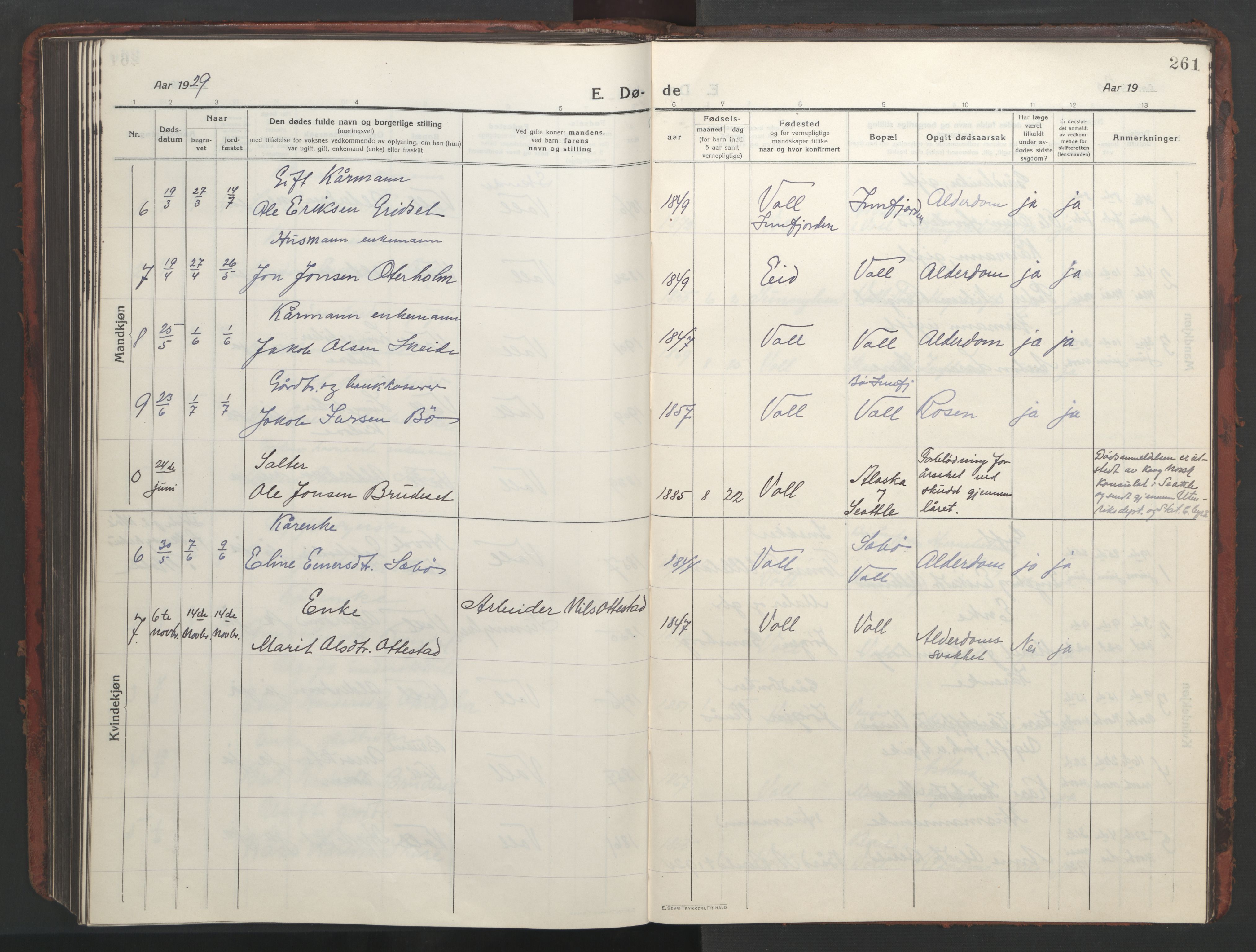 Ministerialprotokoller, klokkerbøker og fødselsregistre - Møre og Romsdal, AV/SAT-A-1454/543/L0565: Klokkerbok nr. 543C03, 1916-1955, s. 261