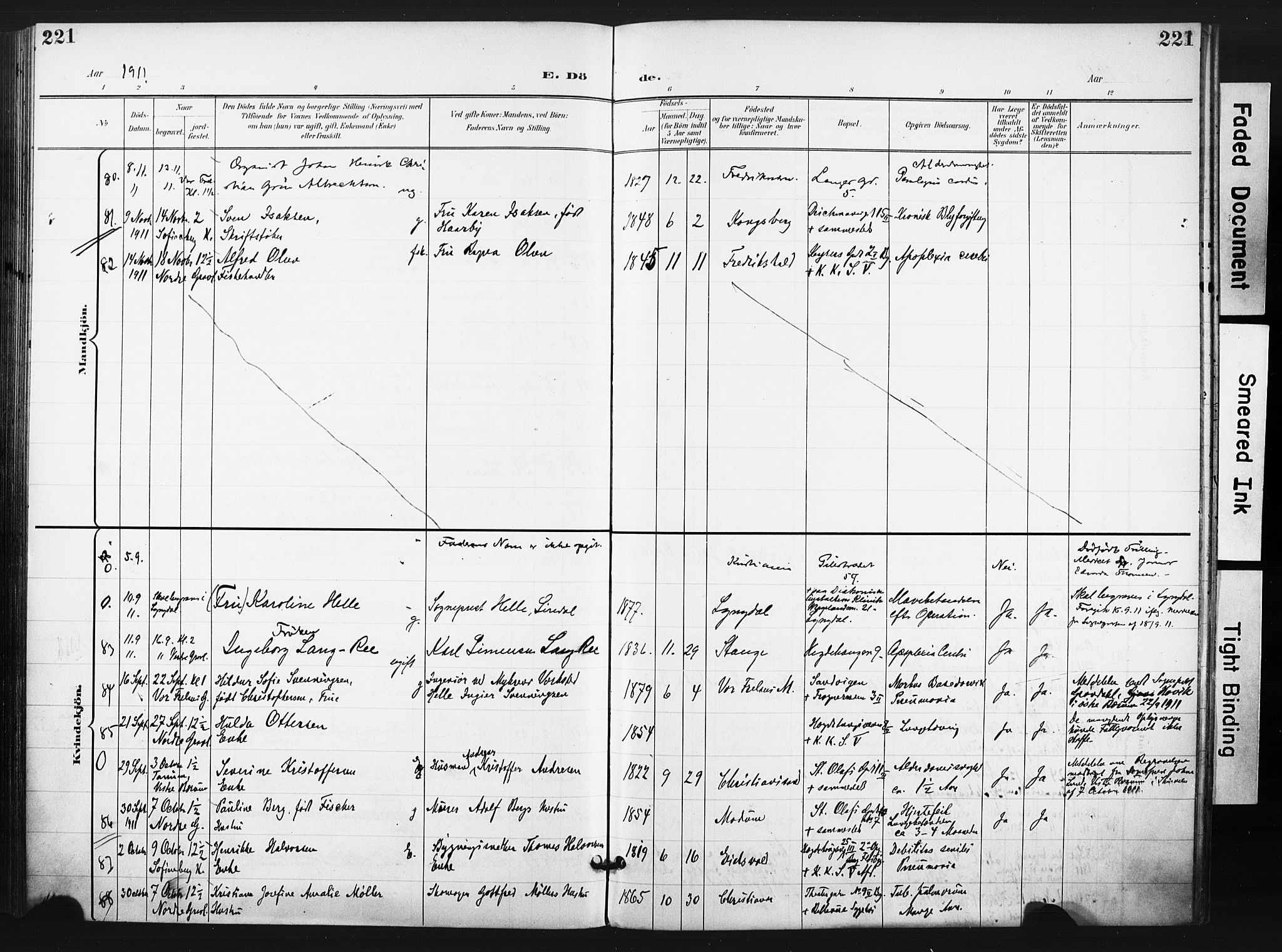 Trefoldighet prestekontor Kirkebøker, AV/SAO-A-10882/F/Fd/L0004: Ministerialbok nr. IV 4, 1897-1912, s. 221