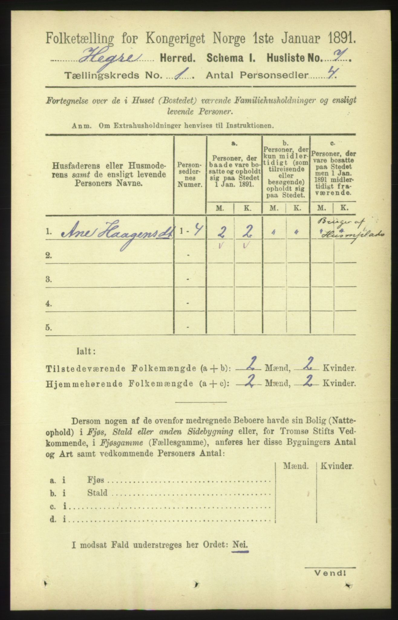 RA, Folketelling 1891 for 1712 Hegra herred, 1891, s. 27