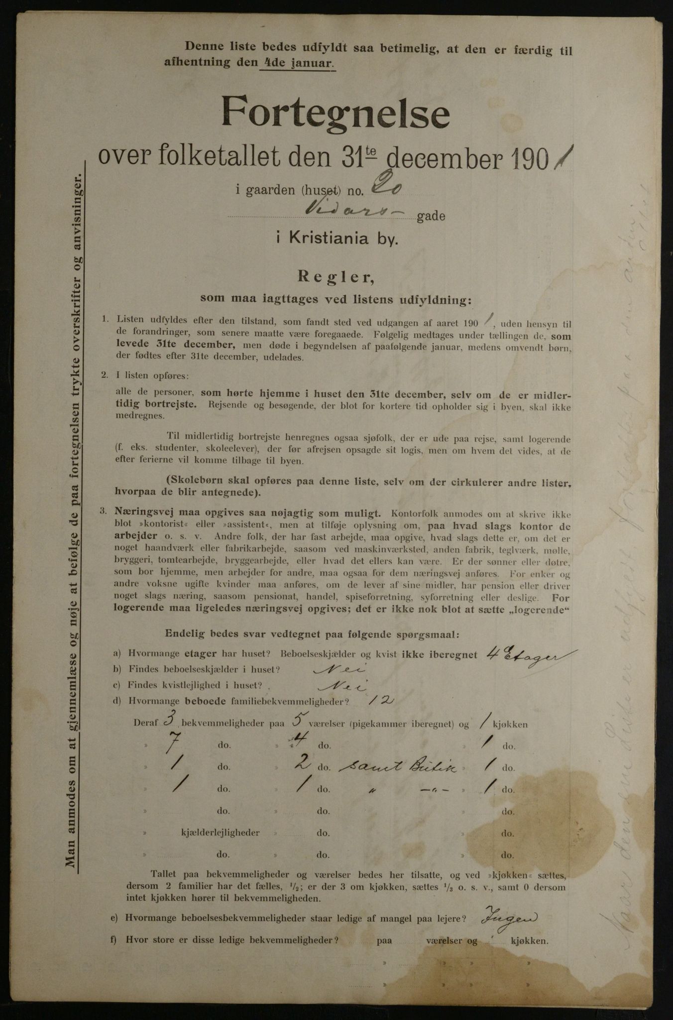 OBA, Kommunal folketelling 31.12.1901 for Kristiania kjøpstad, 1901, s. 18975