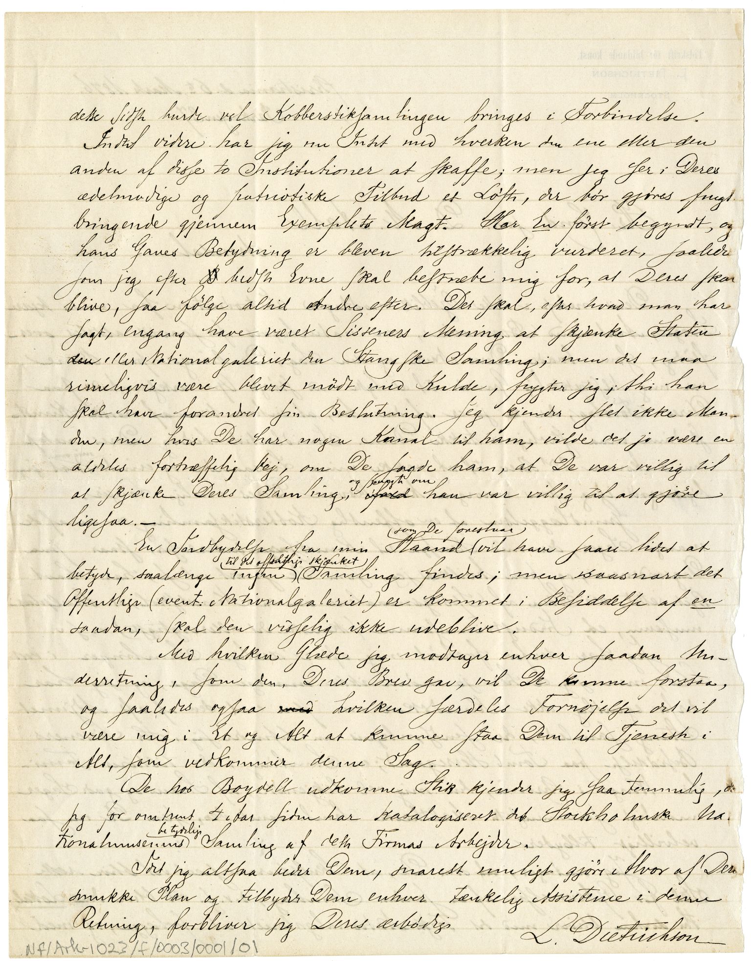 Diderik Maria Aalls brevsamling, NF/Ark-1023/F/L0003: D.M. Aalls brevsamling. D - G, 1797-1889, s. 2