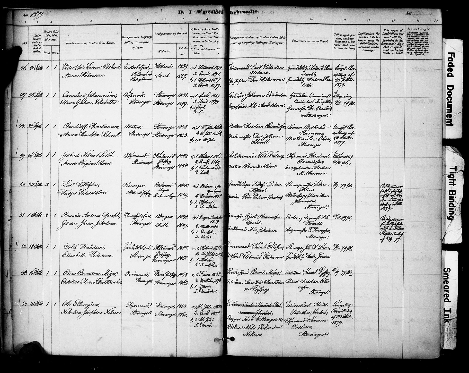 Domkirken sokneprestkontor, AV/SAST-A-101812/001/30/30BA/L0029: Ministerialbok nr. A 28, 1878-1904, s. 12