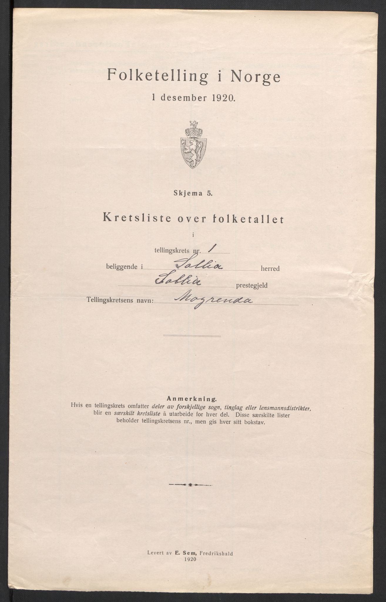 SAH, Folketelling 1920 for 0431 Sollia herred, 1920, s. 8