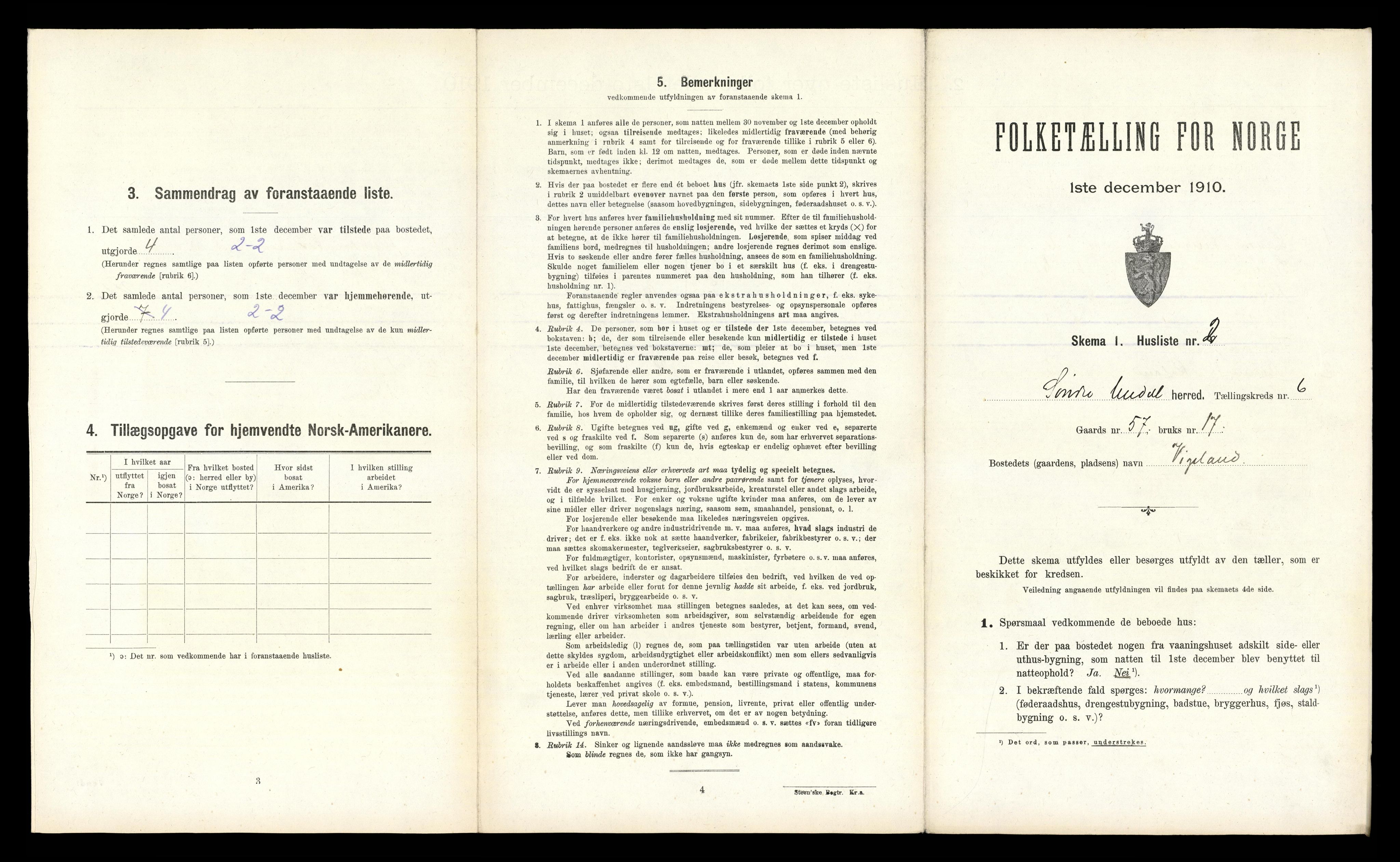 RA, Folketelling 1910 for 1029 Sør-Audnedal herred, 1910, s. 497