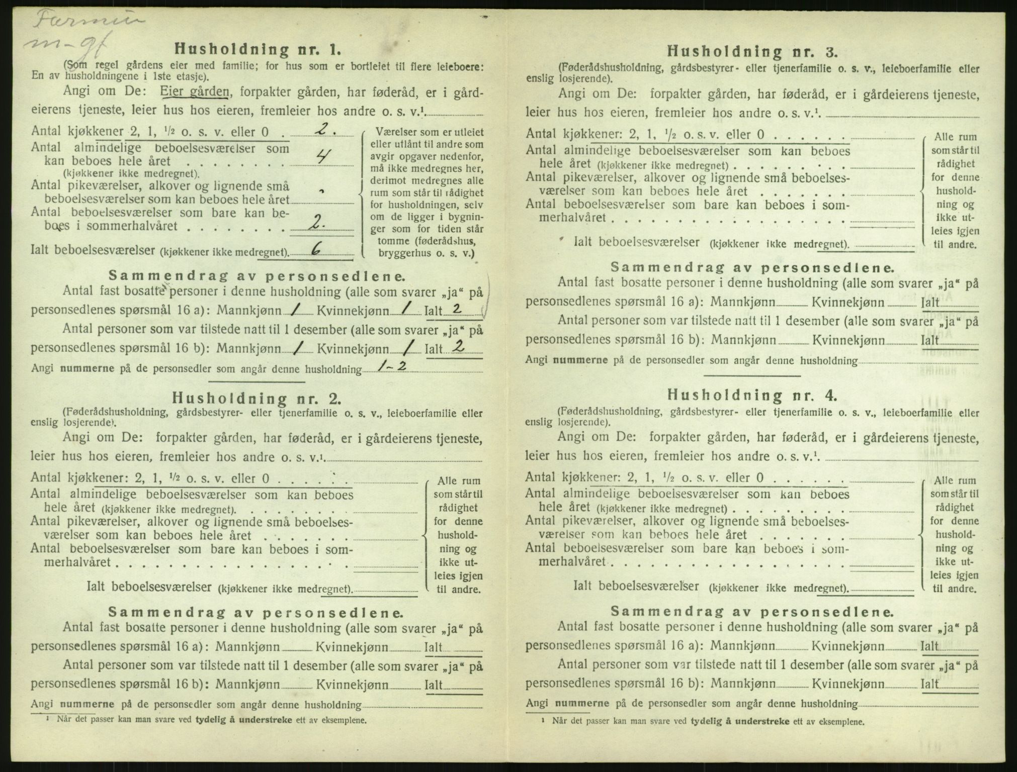 SAK, Folketelling 1920 for 0927 Høvåg herred, 1920, s. 507