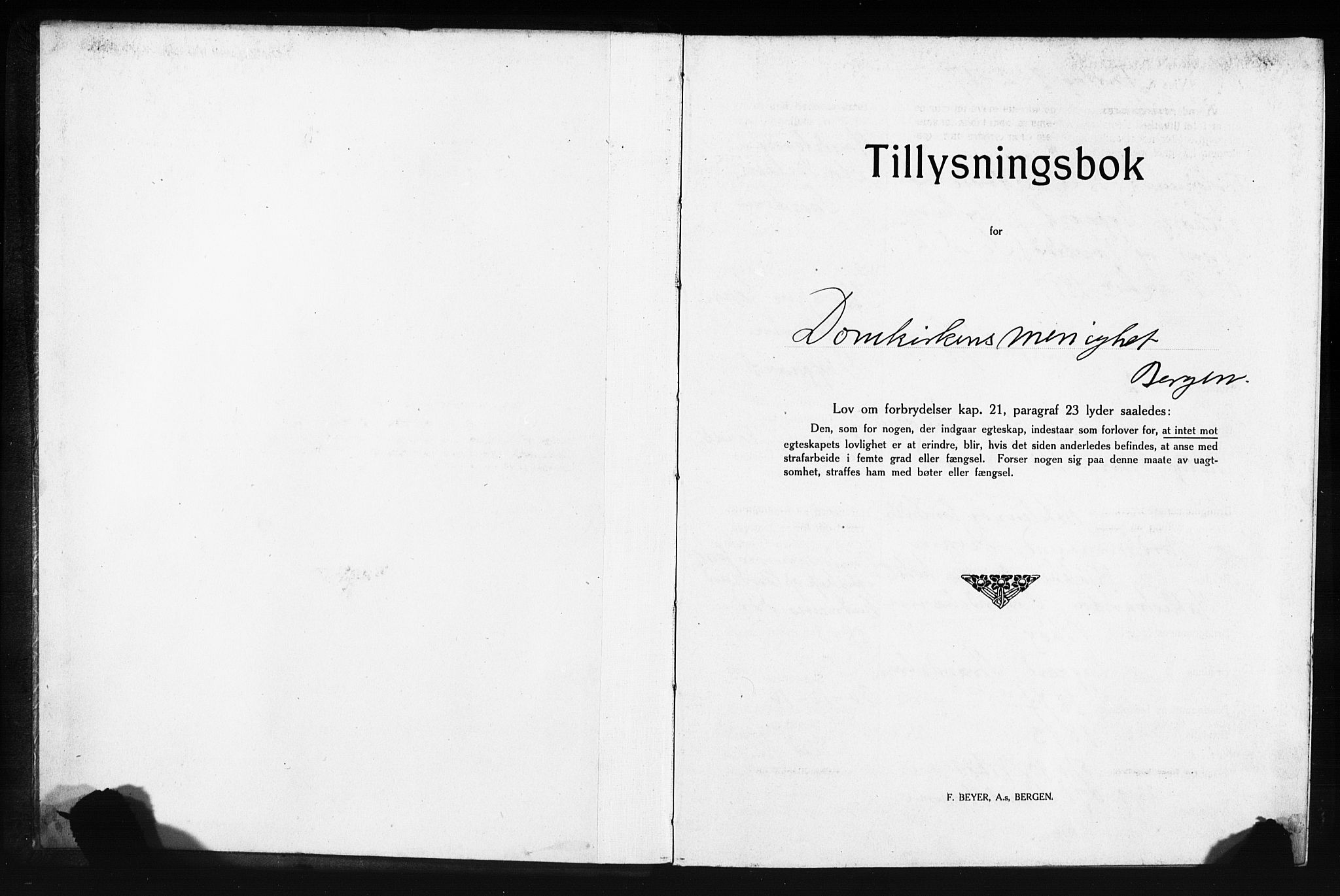 Domkirken sokneprestembete, AV/SAB-A-74801: Forlovererklæringer nr. II.5.13, 1917-1922, s. 1