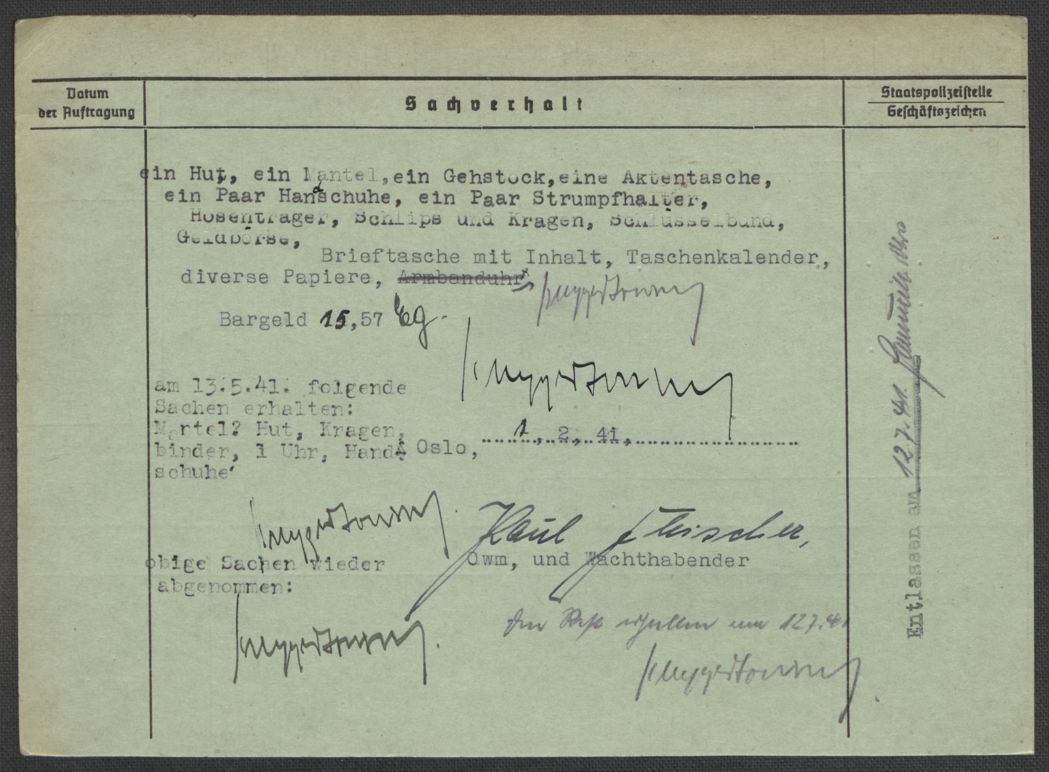 Befehlshaber der Sicherheitspolizei und des SD, RA/RAFA-5969/E/Ea/Eaa/L0005: Register over norske fanger i Møllergata 19: Hø-Kj, 1940-1945, s. 236