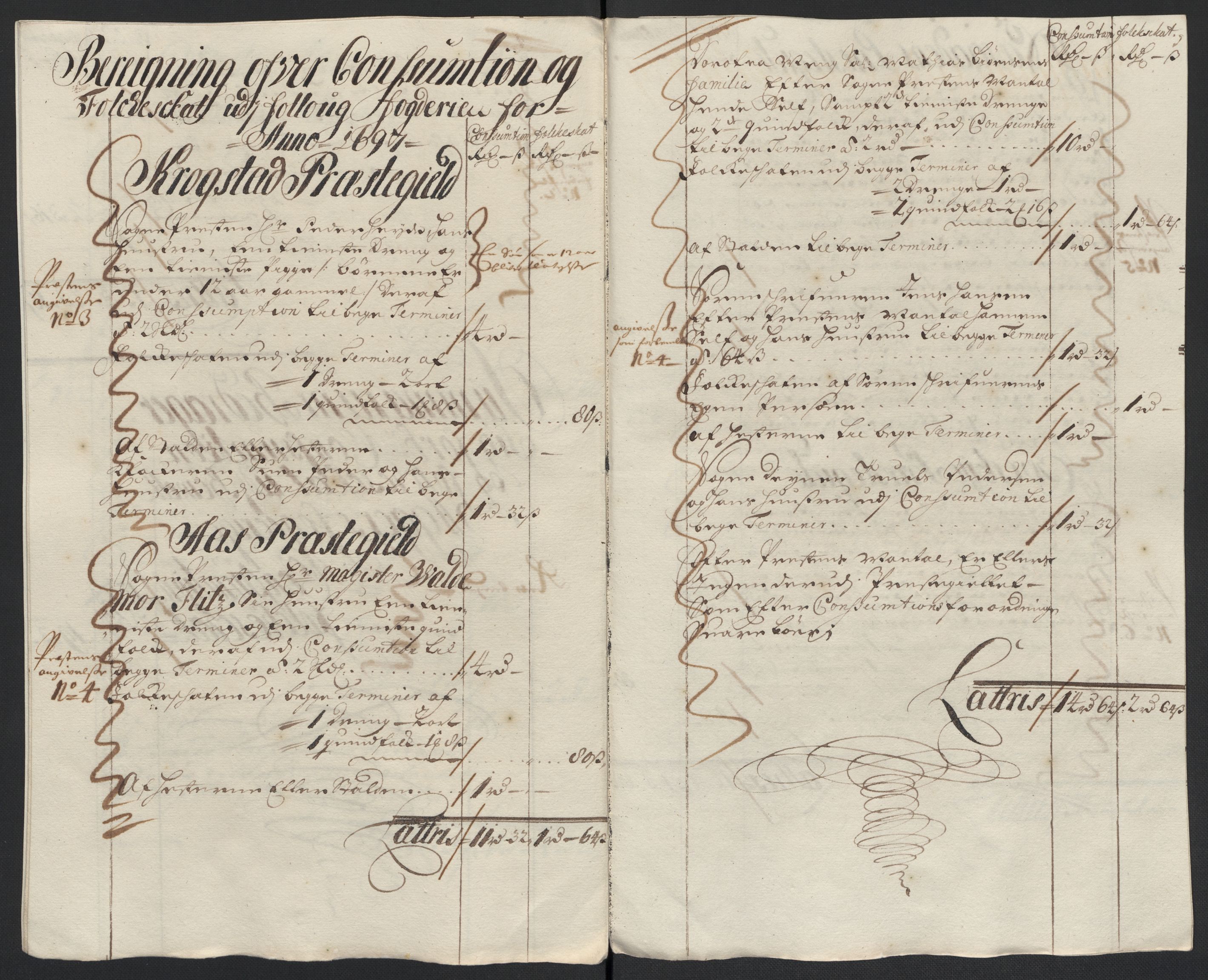 Rentekammeret inntil 1814, Reviderte regnskaper, Fogderegnskap, AV/RA-EA-4092/R10/L0440: Fogderegnskap Aker og Follo, 1696-1697, s. 375