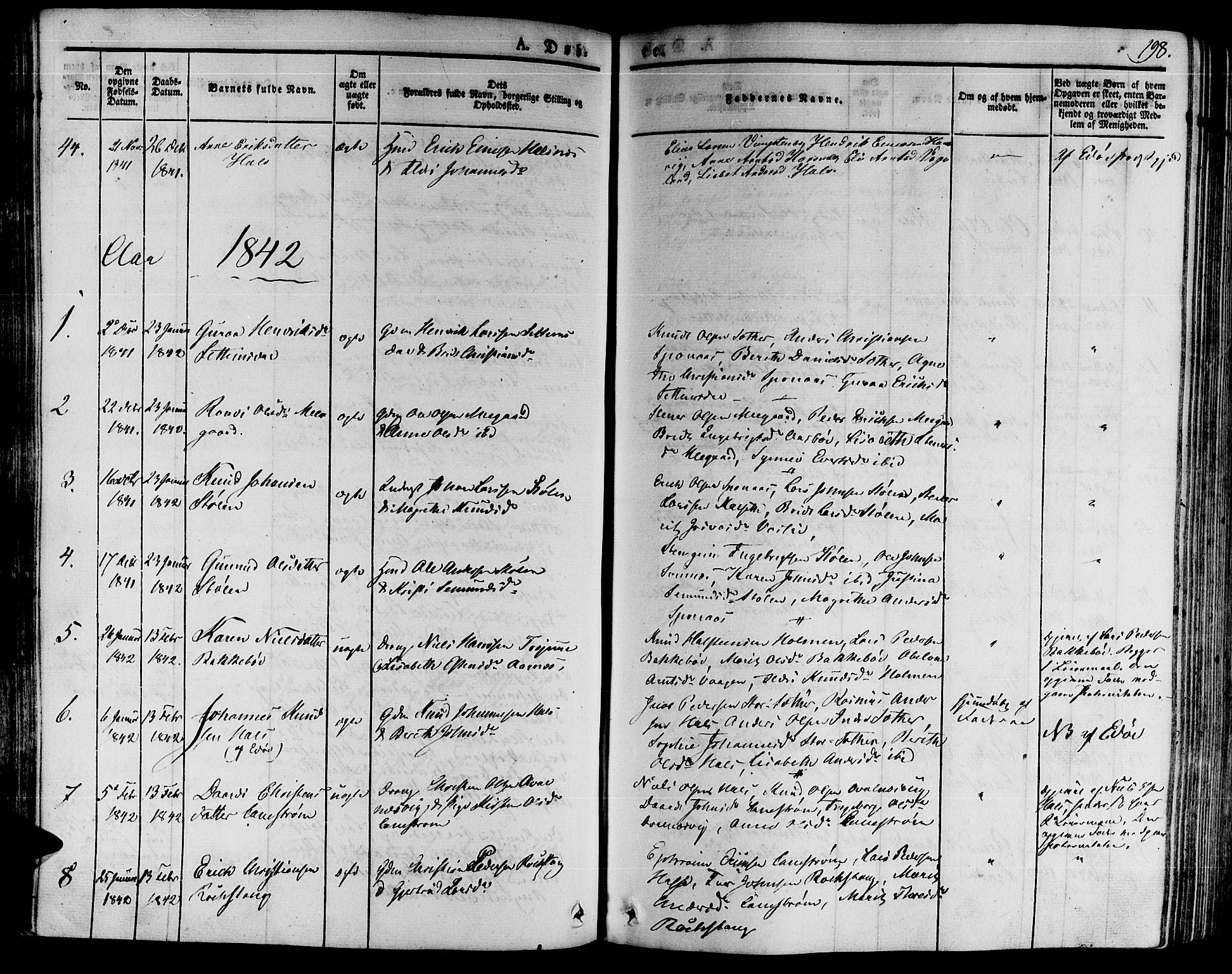Ministerialprotokoller, klokkerbøker og fødselsregistre - Møre og Romsdal, SAT/A-1454/592/L1025: Ministerialbok nr. 592A03 /2, 1831-1849, s. 198