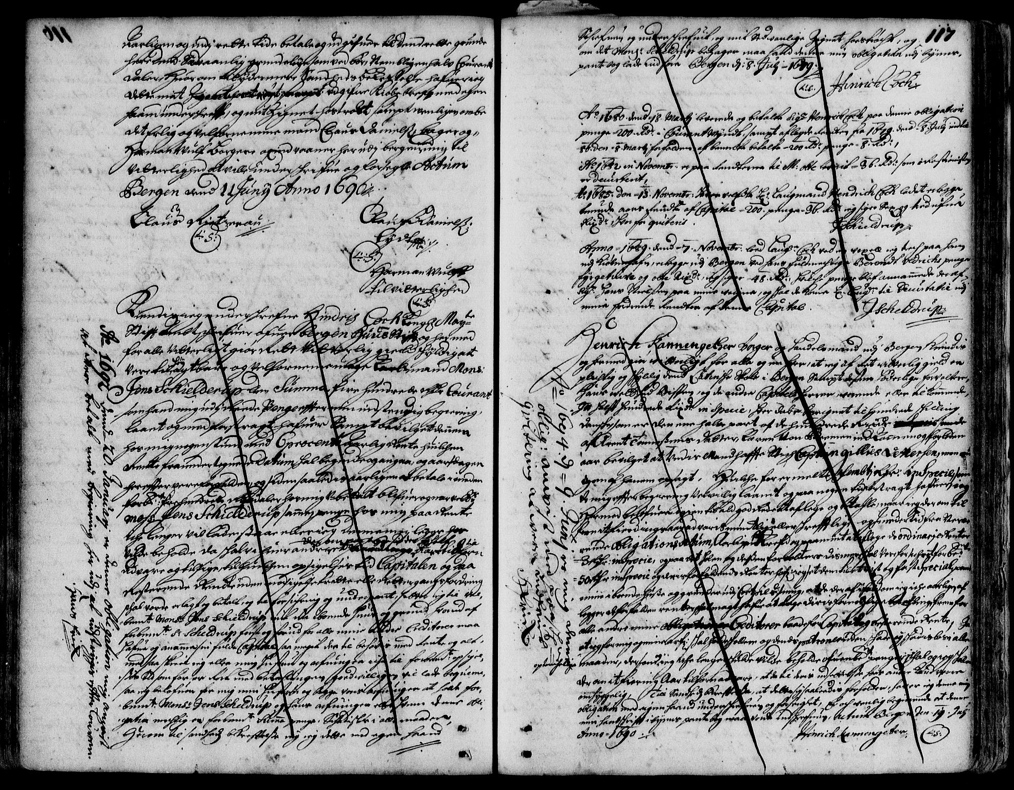 Byfogd og Byskriver i Bergen, SAB/A-3401/03/03Ba: Pantebok nr. II.B.a.1c, 1688-1690, s. 117