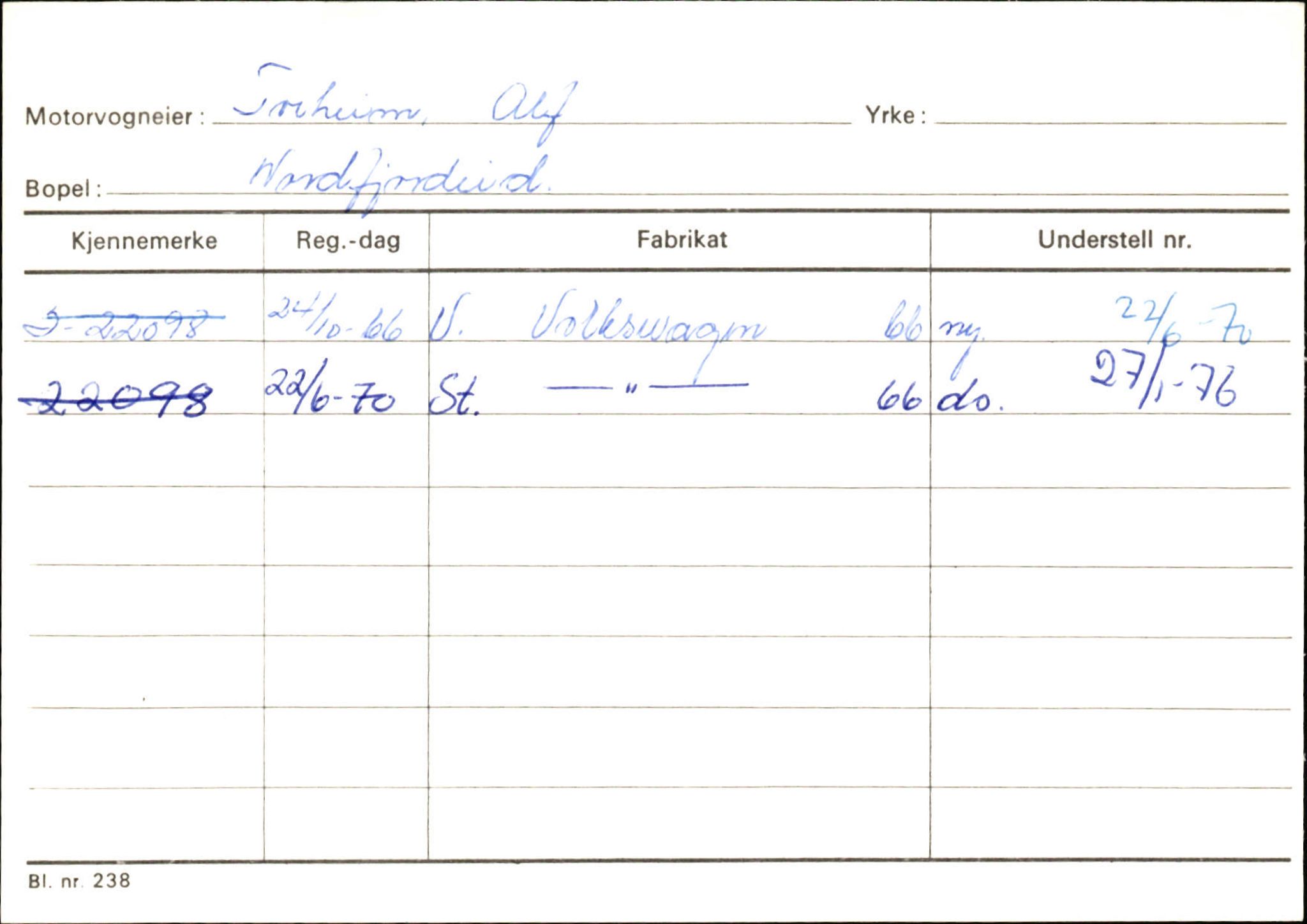 Statens vegvesen, Sogn og Fjordane vegkontor, AV/SAB-A-5301/4/F/L0130: Eigarregister Eid T-Å. Høyanger A-O, 1945-1975, s. 39