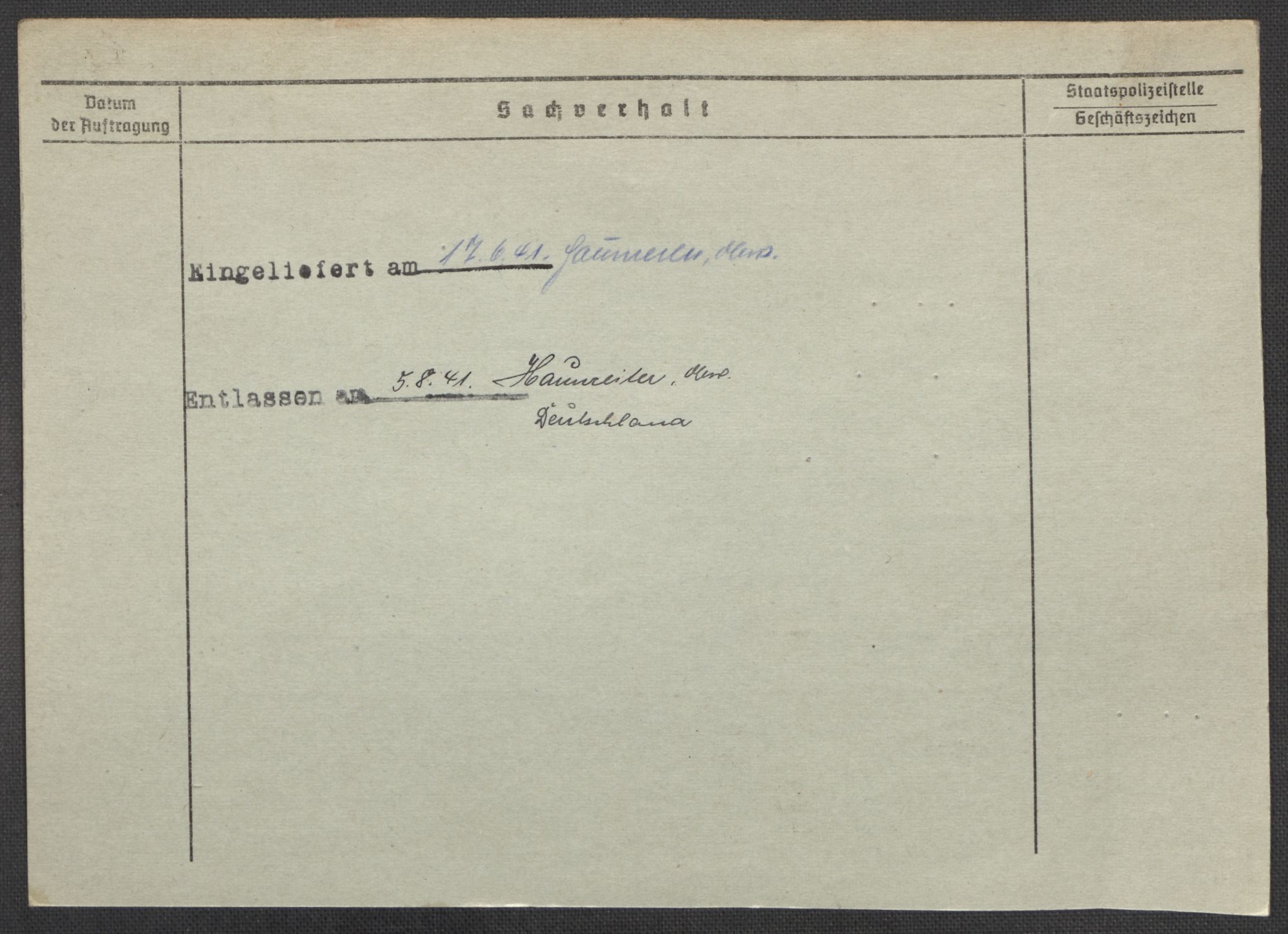 Befehlshaber der Sicherheitspolizei und des SD, RA/RAFA-5969/E/Ea/Eaa/L0006: Register over norske fanger i Møllergata 19: Kj-Lund, 1940-1945, s. 585