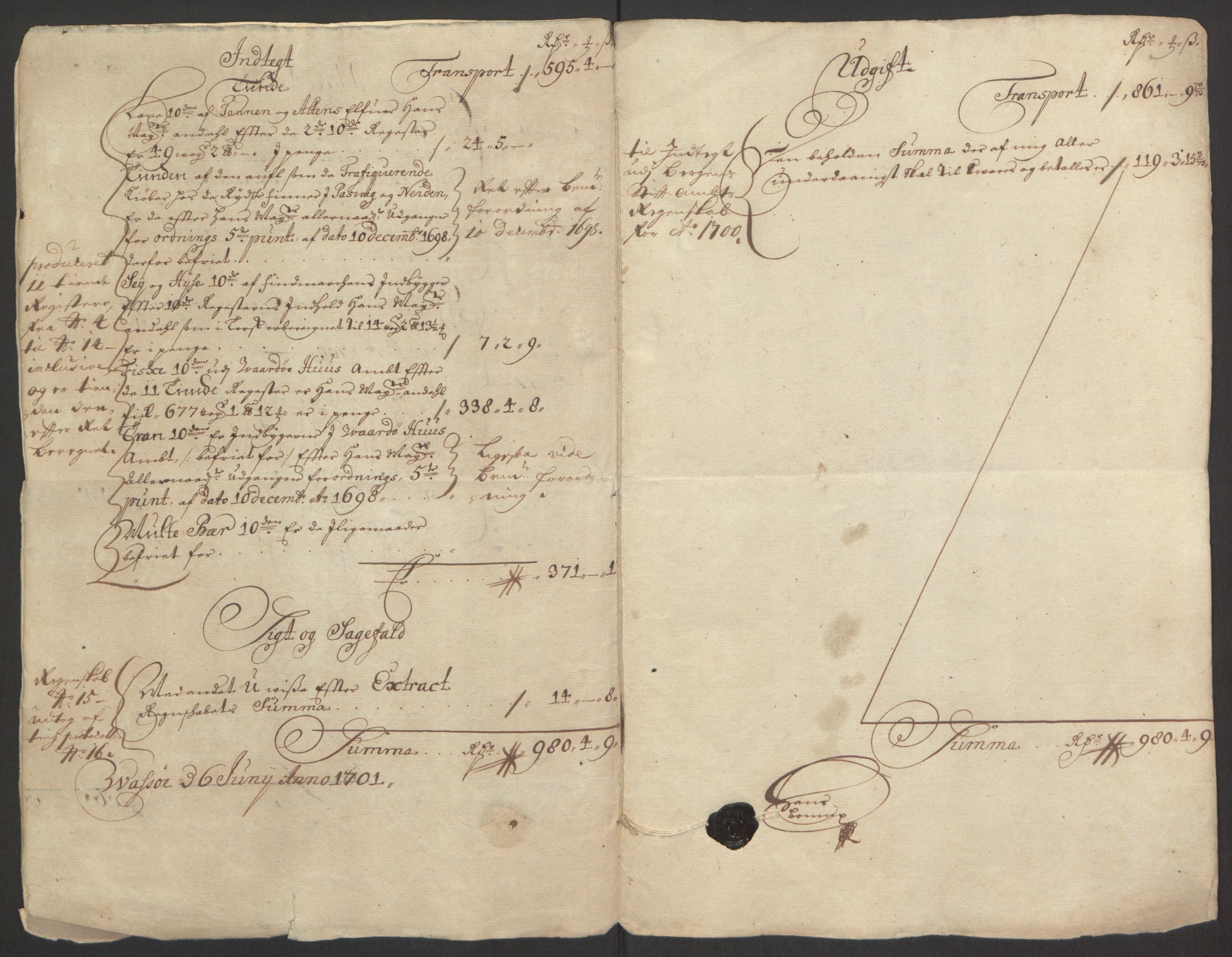Rentekammeret inntil 1814, Reviderte regnskaper, Fogderegnskap, AV/RA-EA-4092/R69/L4851: Fogderegnskap Finnmark/Vardøhus, 1691-1700, s. 418