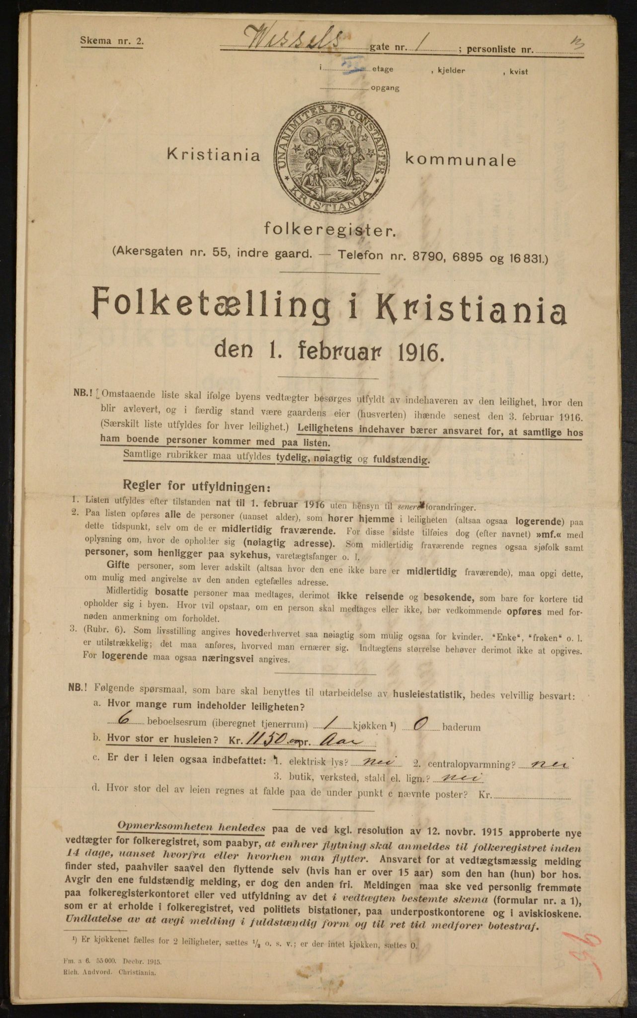 OBA, Kommunal folketelling 1.2.1916 for Kristiania, 1916, s. 131578