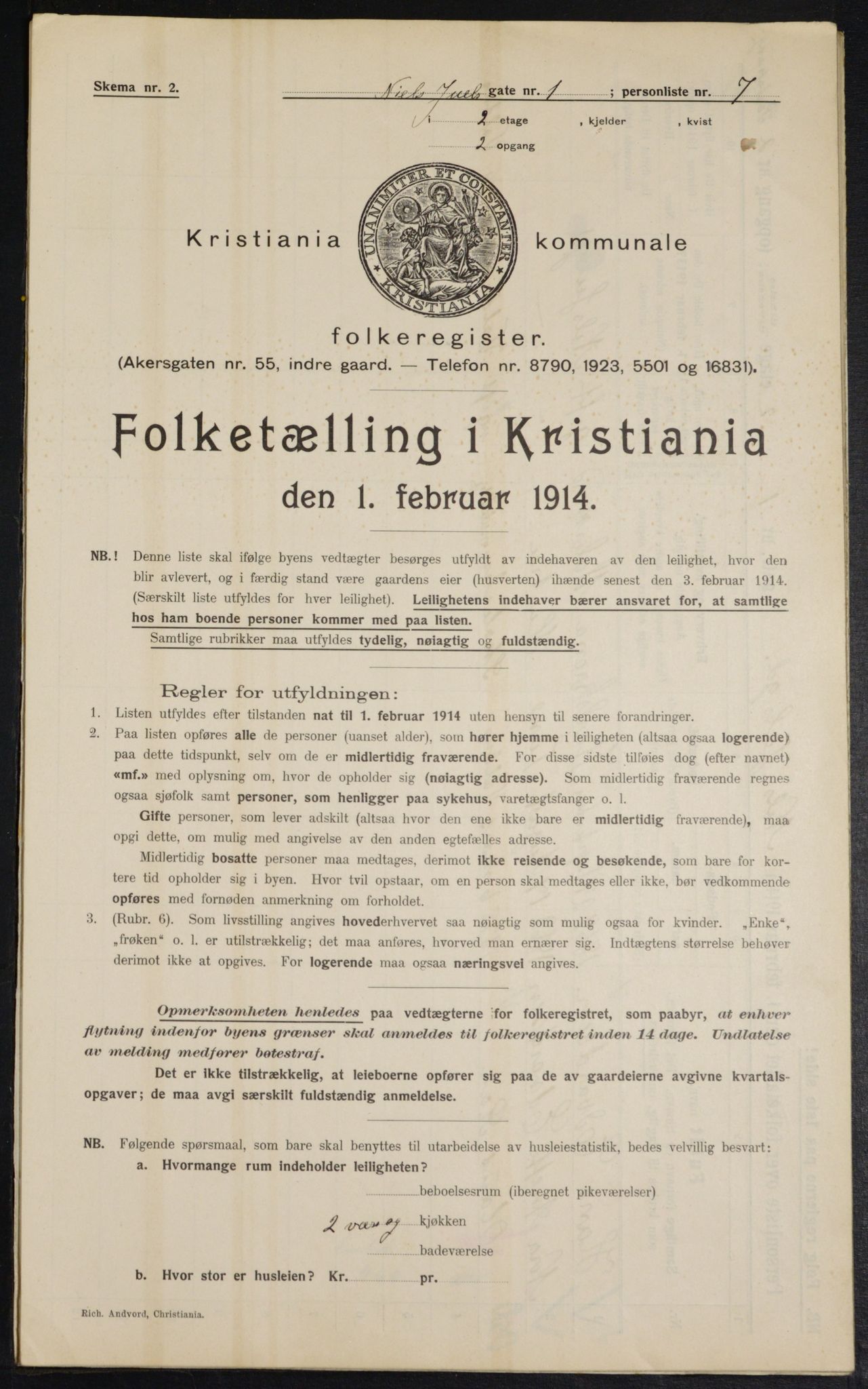 OBA, Kommunal folketelling 1.2.1914 for Kristiania, 1914, s. 70127