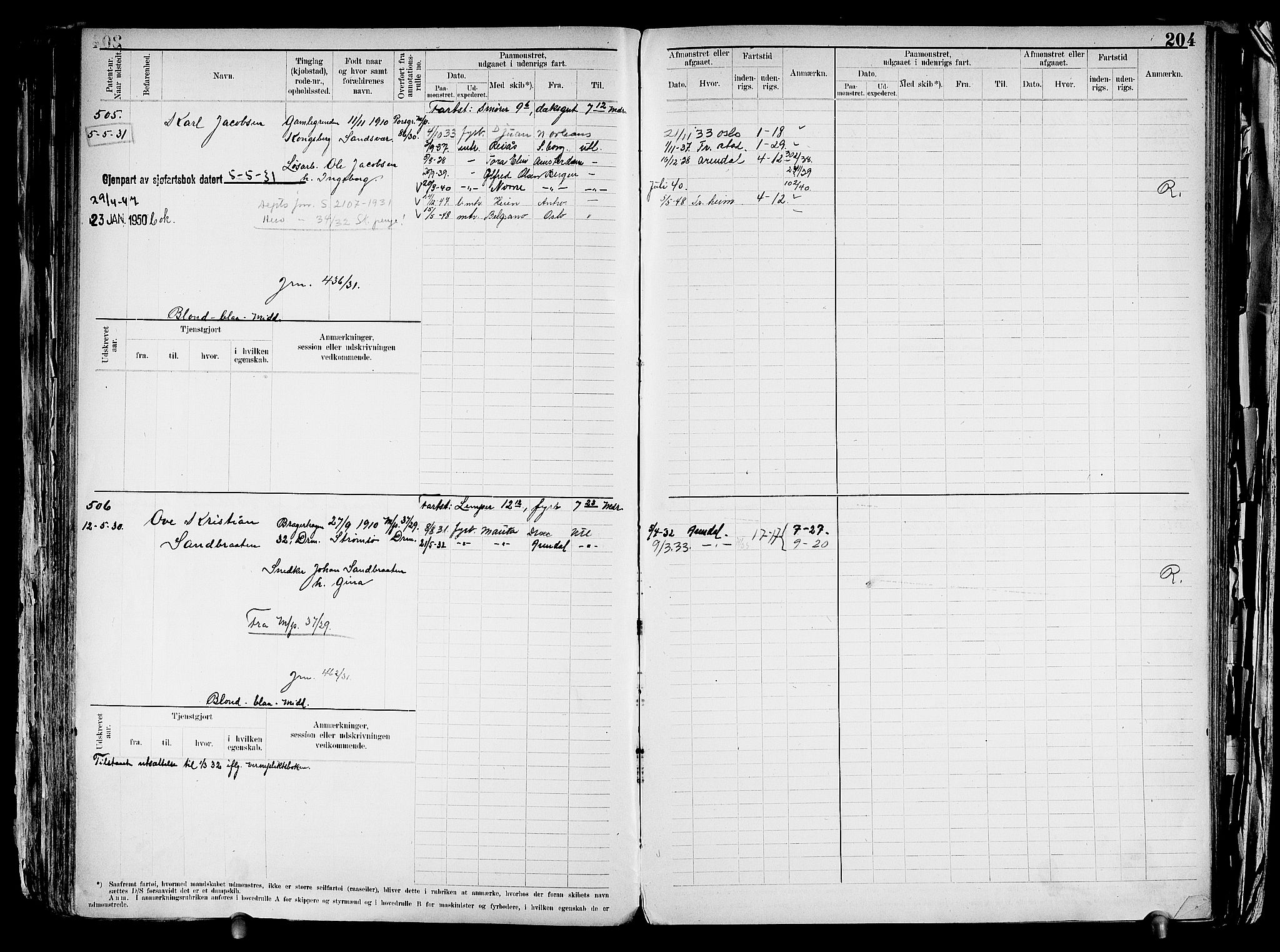 Drammen innrulleringsdistrikt, SAKO/A-781/F/Fd/L0003: Maskinist- og fyrbøterrulle, 1904-1948, s. 211