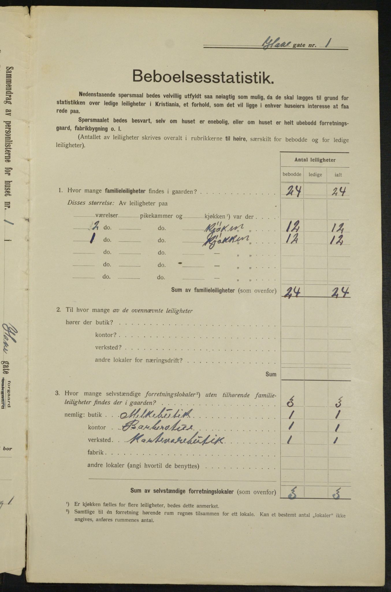 OBA, Kommunal folketelling 1.2.1913 for Kristiania, 1913, s. 33375