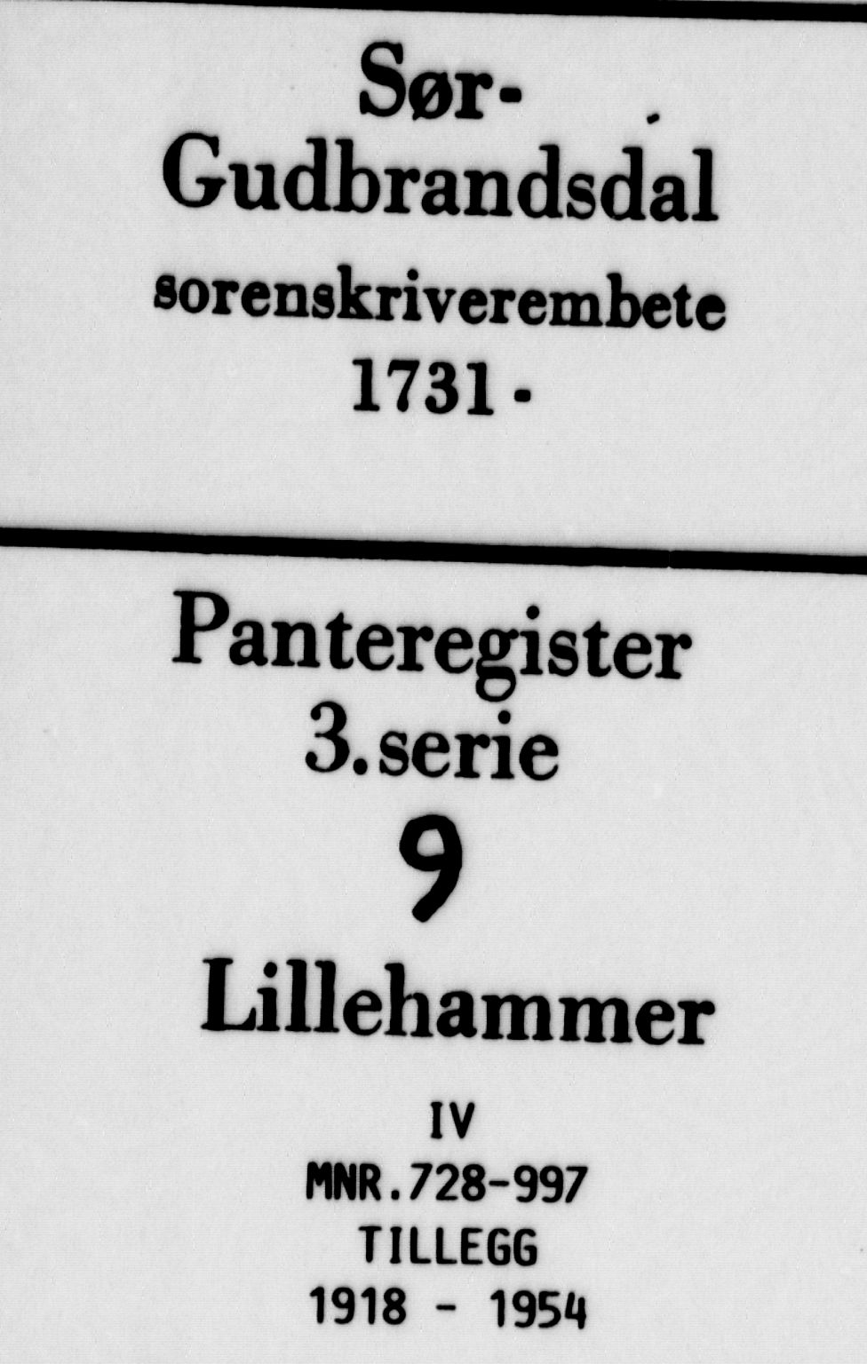 Sør-Gudbrandsdal tingrett, SAH/TING-004/H/Ha/Haf/L0009: Panteregister nr. 3.9, 1918-1954
