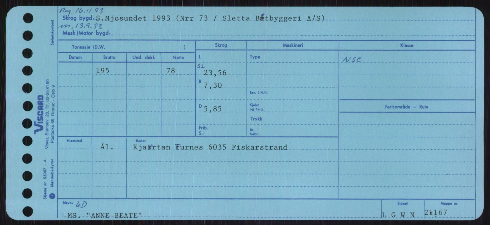 Sjøfartsdirektoratet med forløpere, Skipsmålingen, RA/S-1627/H/Ha/L0001/0001: Fartøy, A-Eig / Fartøy A-Bjøn, s. 305