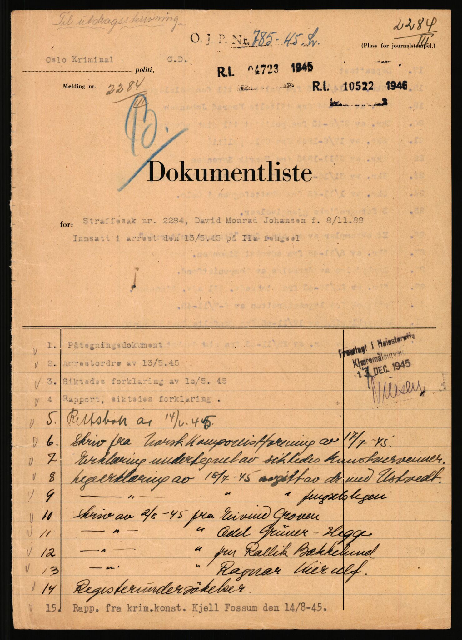 Landssvikarkivet, Oslo politikammer, AV/RA-S-3138-01/D/Da/L0178/0008: Dommer, dnr. 1225 - 1232 / Dnr. 1232, 1945-1948, s. 3
