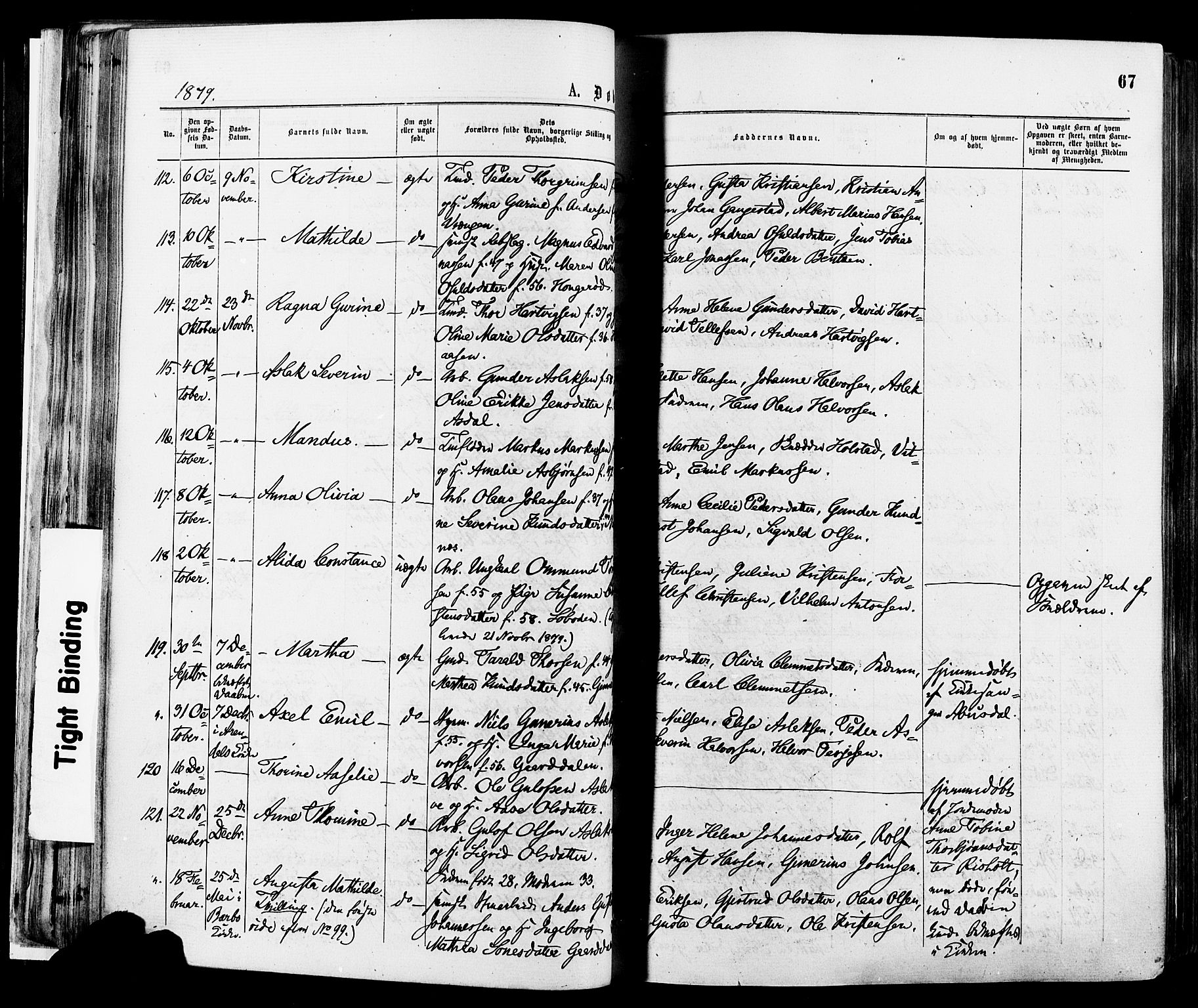 Øyestad sokneprestkontor, AV/SAK-1111-0049/F/Fa/L0016: Ministerialbok nr. A 16, 1874-1886, s. 67