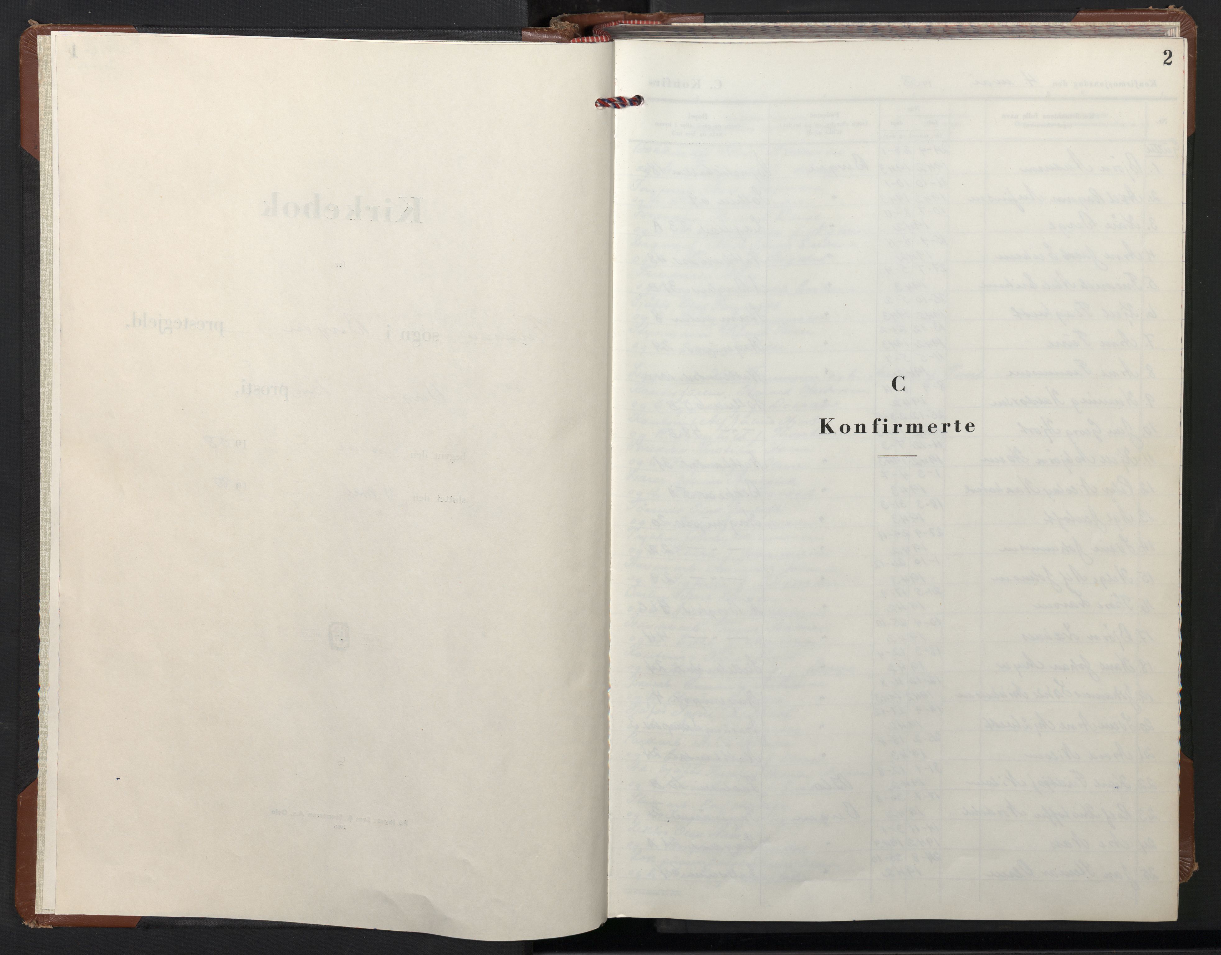 Fridalen sokneprestembete, SAB/A-99933: Klokkerbok nr. A 2, 1958-1980, s. 1b-2a