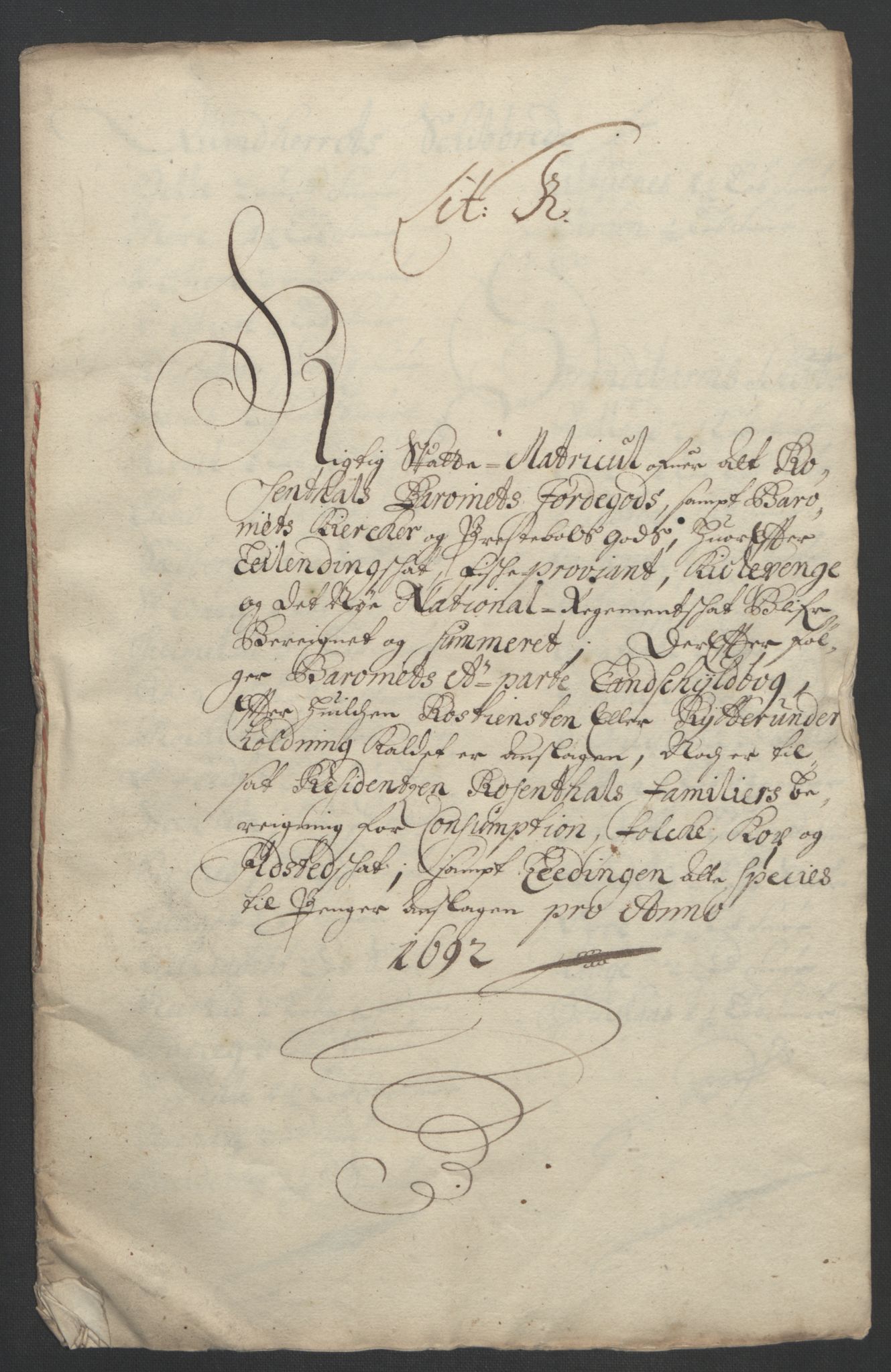 Rentekammeret inntil 1814, Reviderte regnskaper, Fogderegnskap, AV/RA-EA-4092/R49/L3138: Fogderegnskap Rosendal Baroni, 1691-1714, s. 10