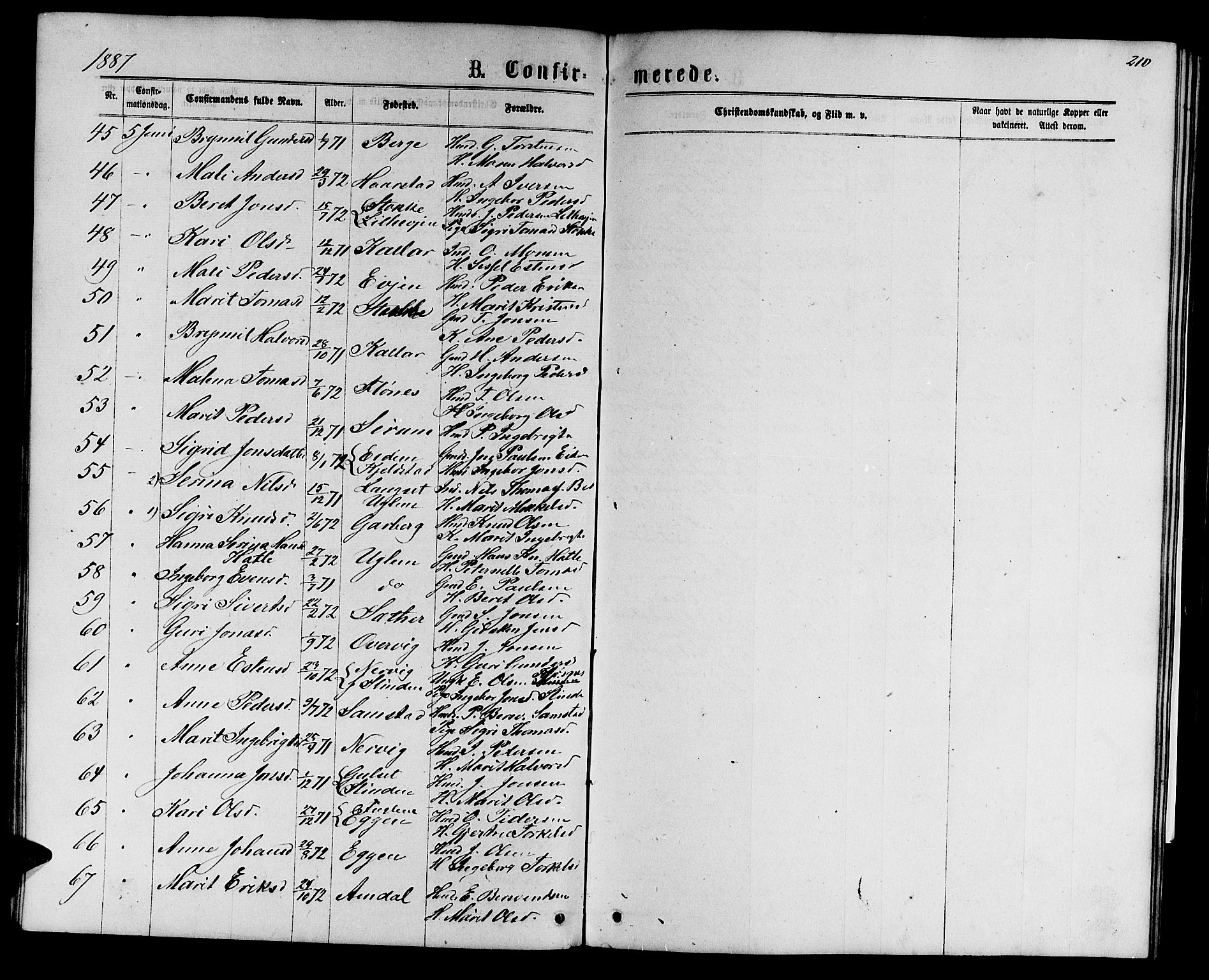Ministerialprotokoller, klokkerbøker og fødselsregistre - Sør-Trøndelag, SAT/A-1456/695/L1156: Klokkerbok nr. 695C07, 1869-1888, s. 210