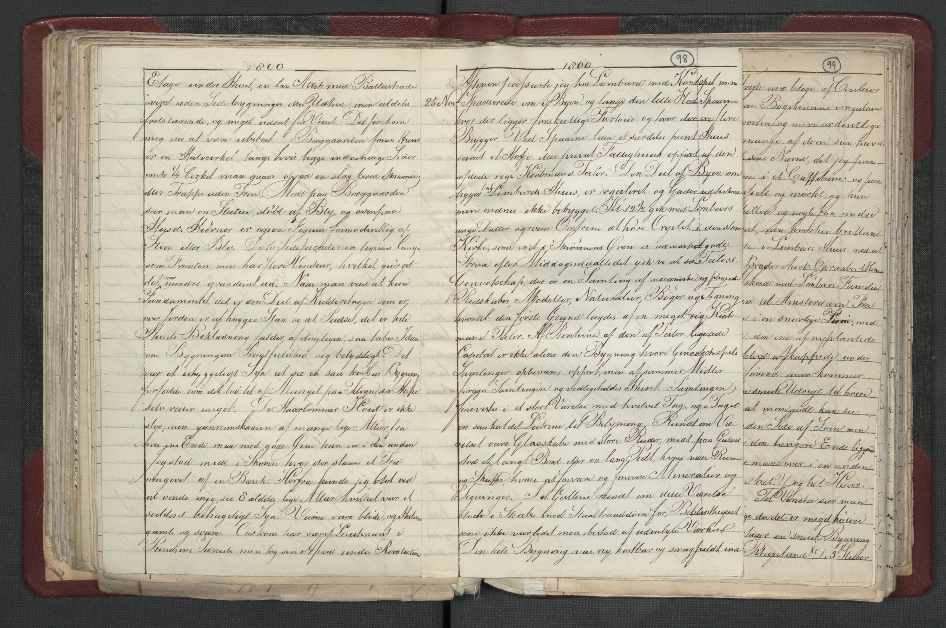 Meltzer, Fredrik, AV/RA-PA-0028/F/L0001: Dagbok for årene 1796-1808, 1811, 1817, 1796-1817, s. 97b-98a