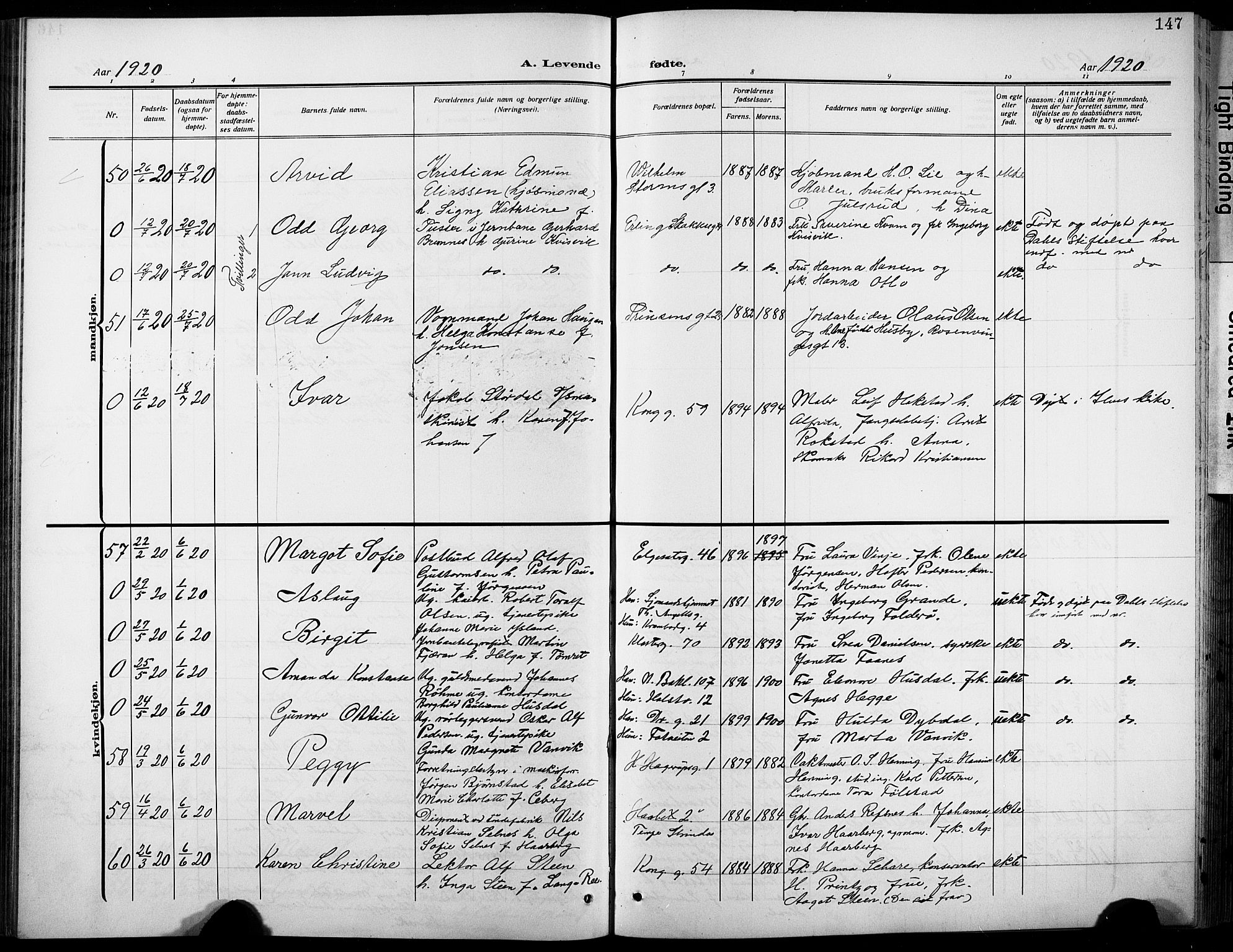 Ministerialprotokoller, klokkerbøker og fødselsregistre - Sør-Trøndelag, AV/SAT-A-1456/601/L0096: Klokkerbok nr. 601C14, 1911-1931, s. 147