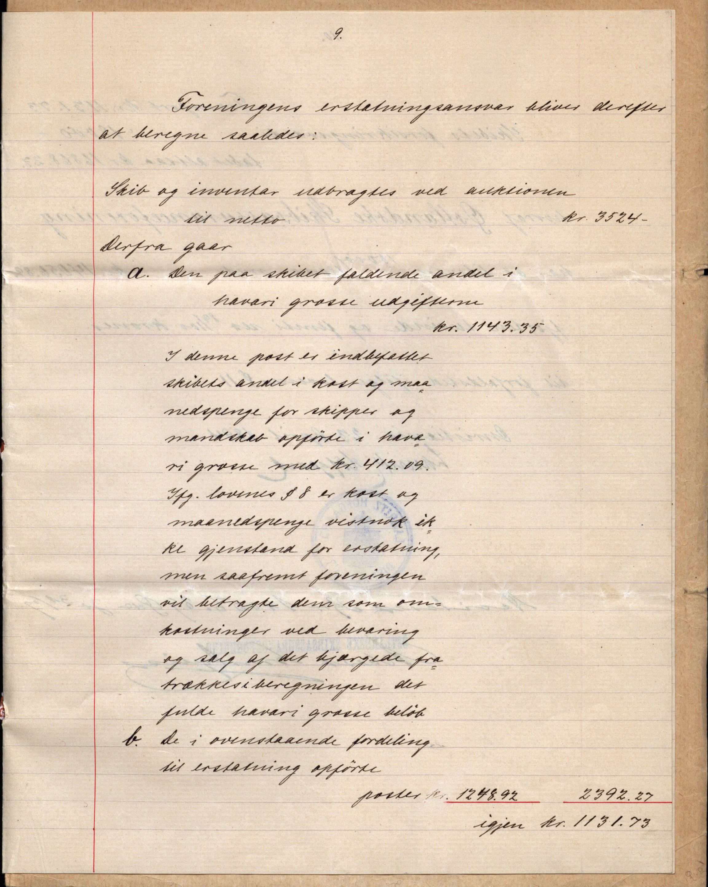 Pa 63 - Østlandske skibsassuranceforening, VEMU/A-1079/G/Ga/L0029/0009: Havaridokumenter / Anette, Agathe, Agra, Buffalo, 1893, s. 23