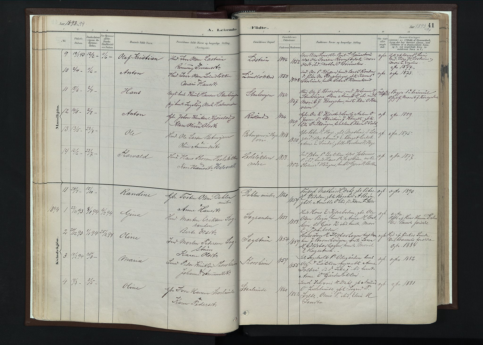 Nord-Fron prestekontor, AV/SAH-PREST-080/H/Ha/Haa/L0004: Ministerialbok nr. 4, 1884-1914, s. 41