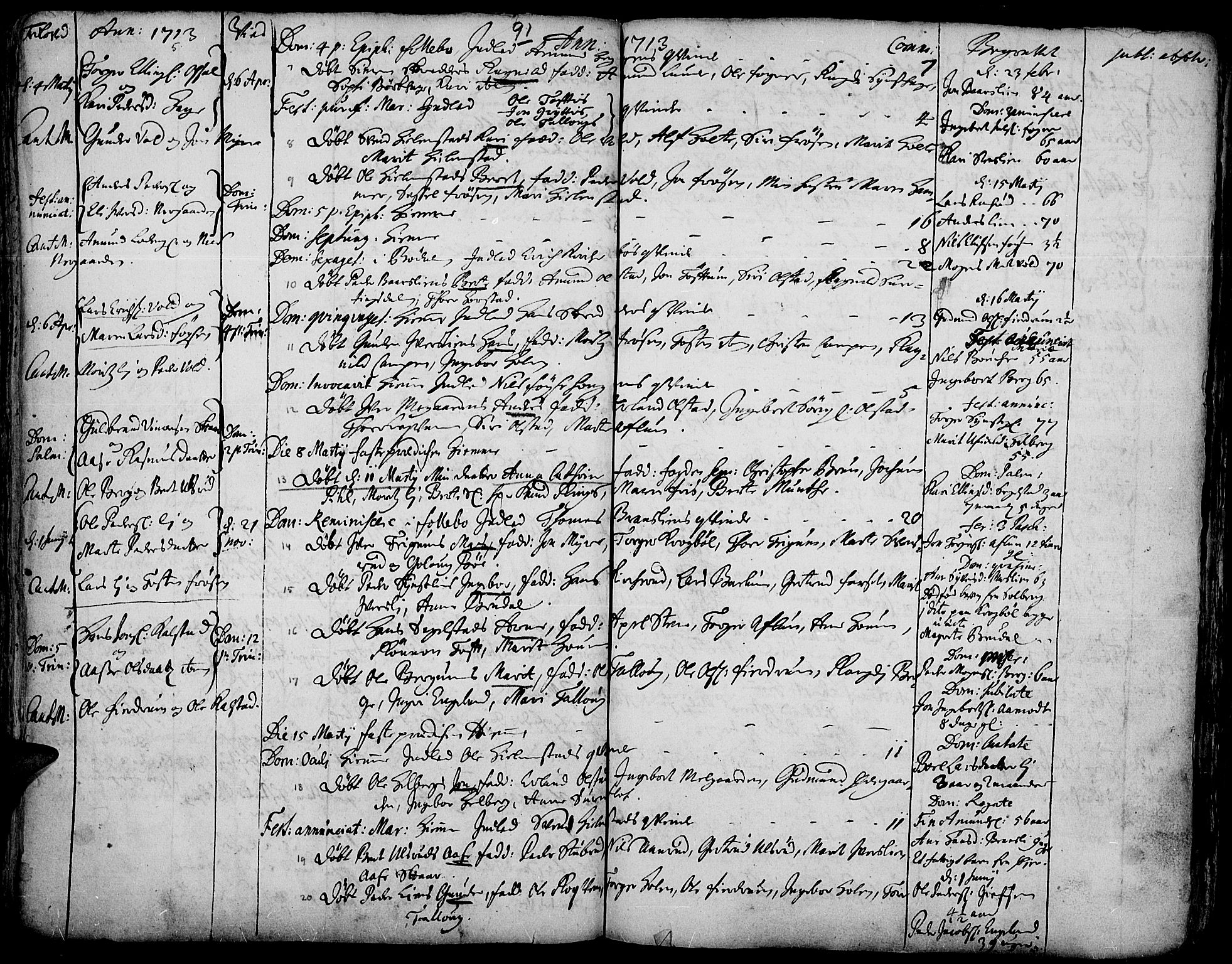 Gausdal prestekontor, AV/SAH-PREST-090/H/Ha/Haa/L0001: Ministerialbok nr. 1, 1693-1728, s. 91