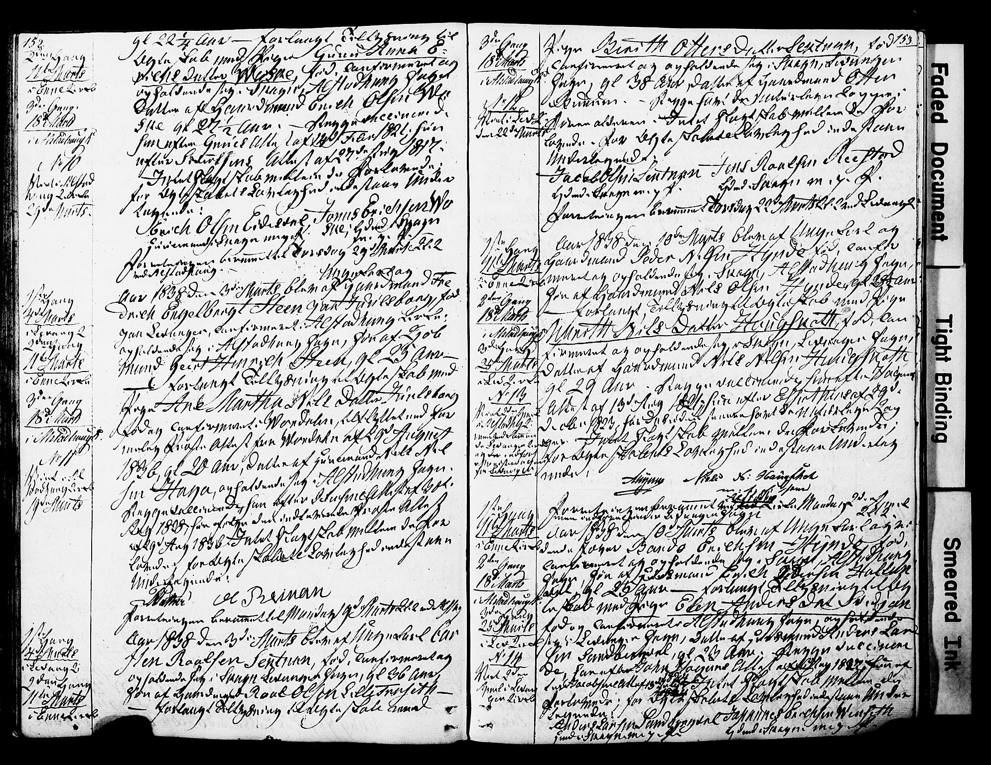 Ministerialprotokoller, klokkerbøker og fødselsregistre - Nord-Trøndelag, AV/SAT-A-1458/717/L0160: Forlovererklæringer nr. 717A10, 1828-1850, s. 152-153