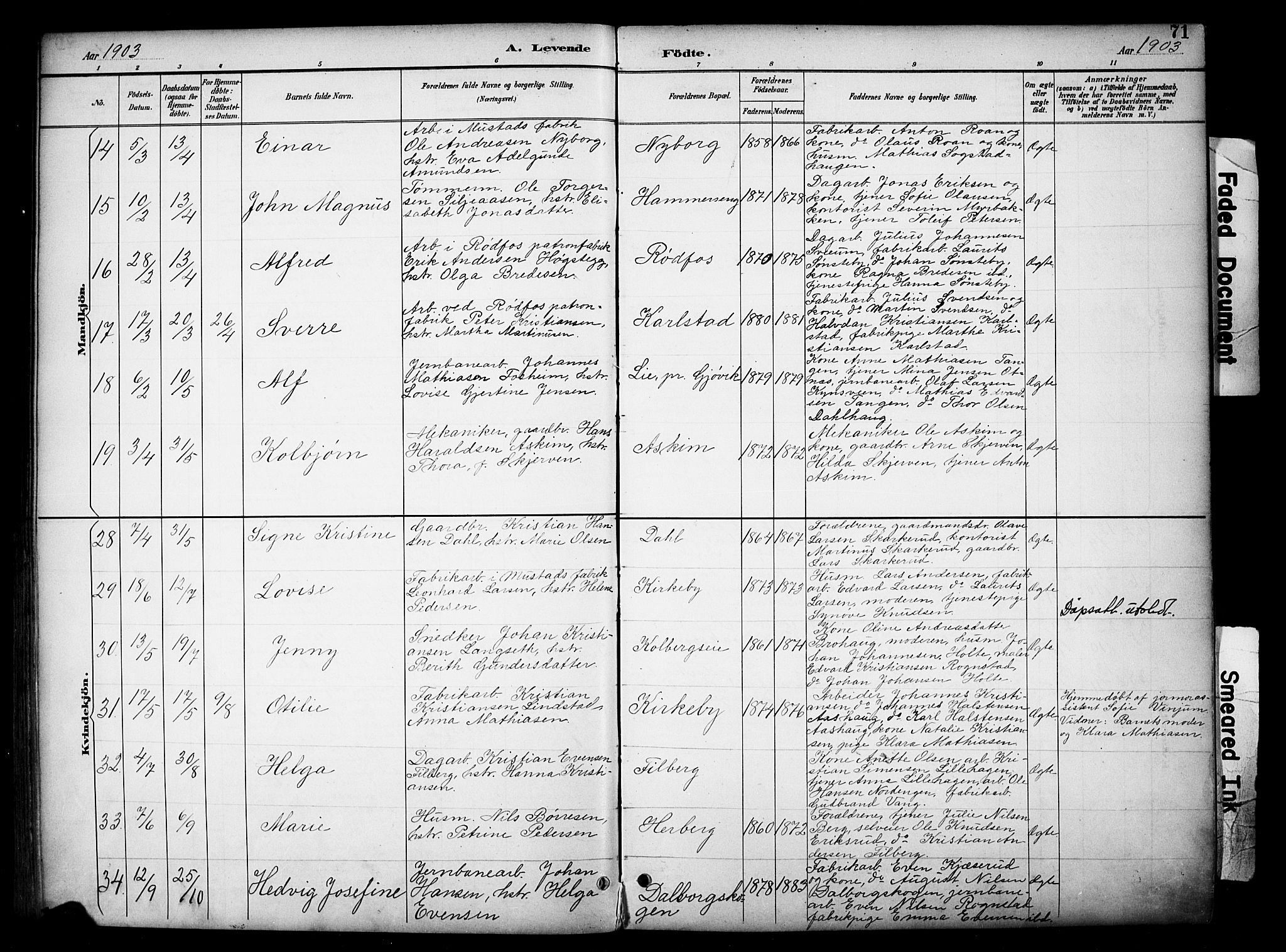 Vardal prestekontor, AV/SAH-PREST-100/H/Ha/Haa/L0012: Ministerialbok nr. 12, 1893-1904, s. 71