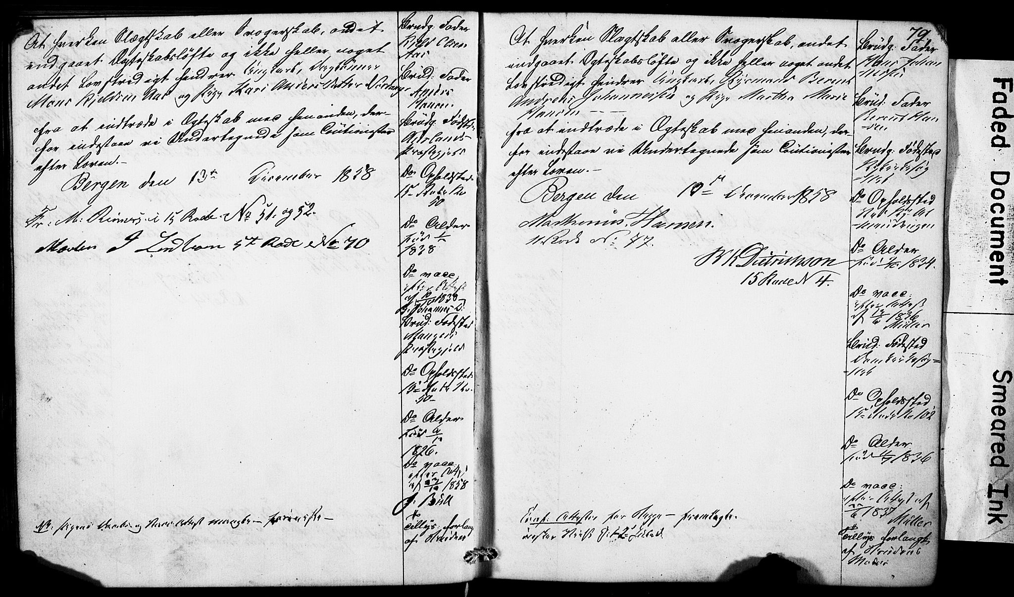 Domkirken sokneprestembete, SAB/A-74801: Forlovererklæringer nr. II.5.5, 1857-1863, s. 79