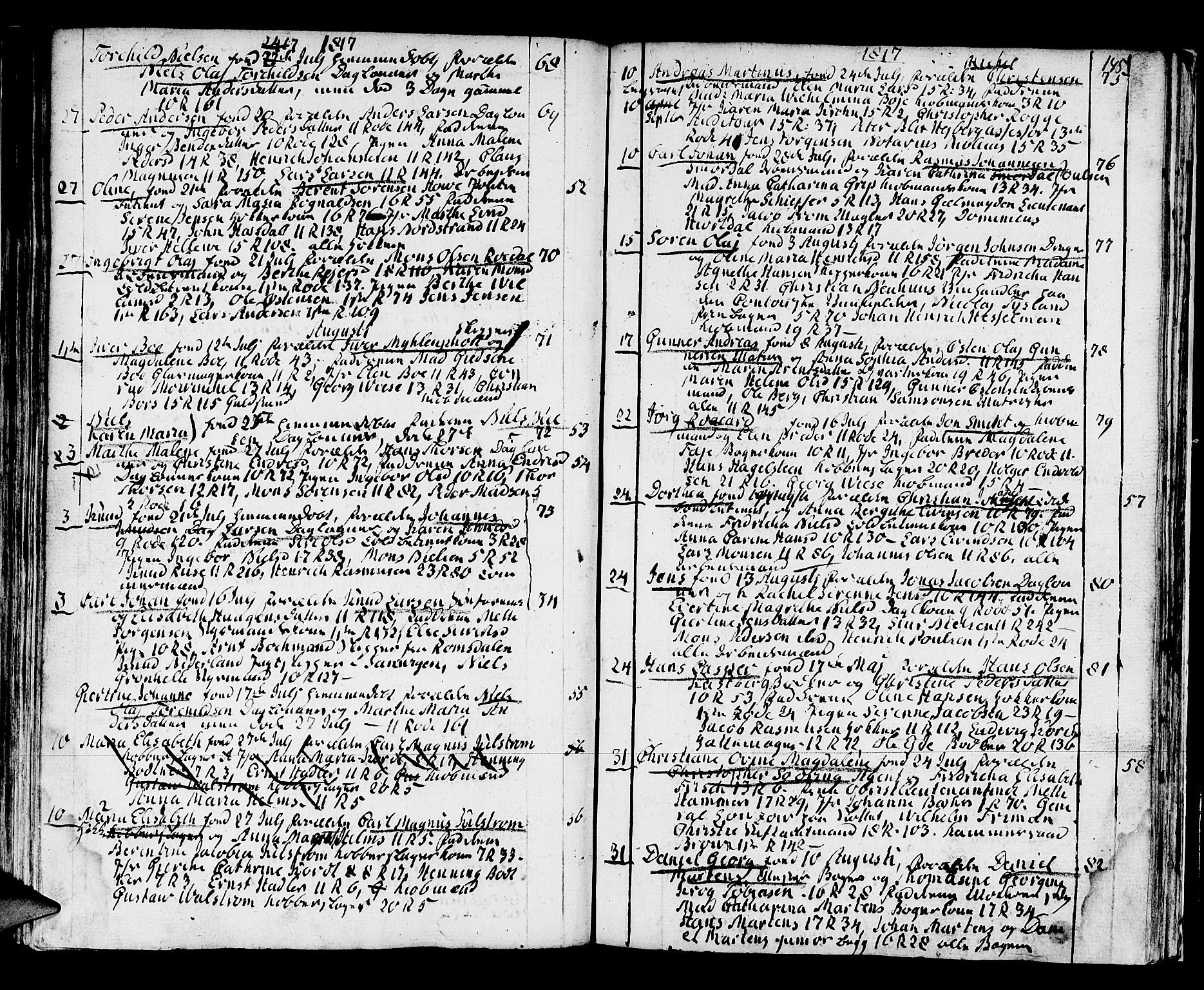 Domkirken sokneprestembete, AV/SAB-A-74801/H/Haa/L0005: Ministerialbok nr. A 5, 1808-1820, s. 144-145