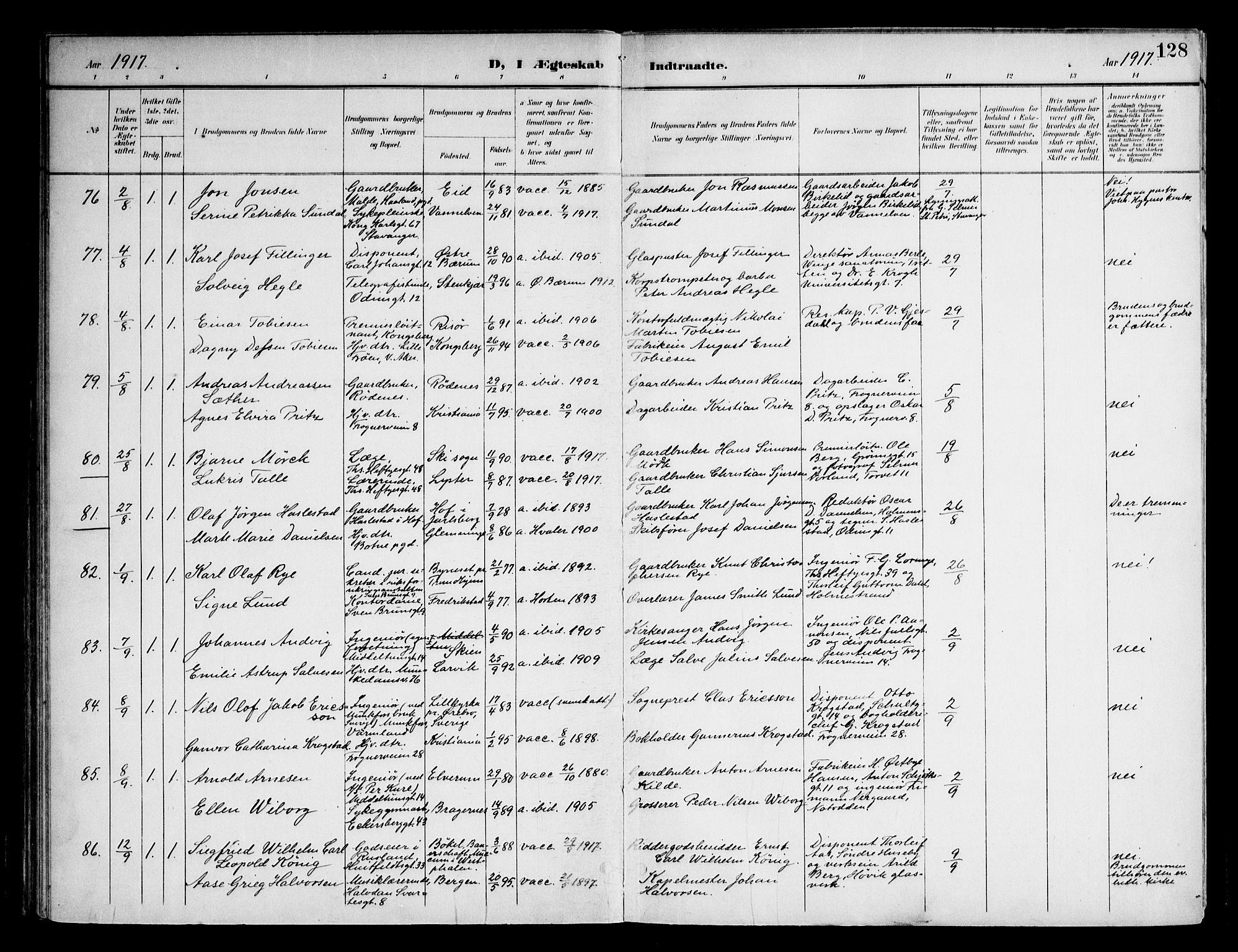 Frogner prestekontor Kirkebøker, AV/SAO-A-10886/F/Fa/L0003: Ministerialbok nr. 3, 1898-1917, s. 128